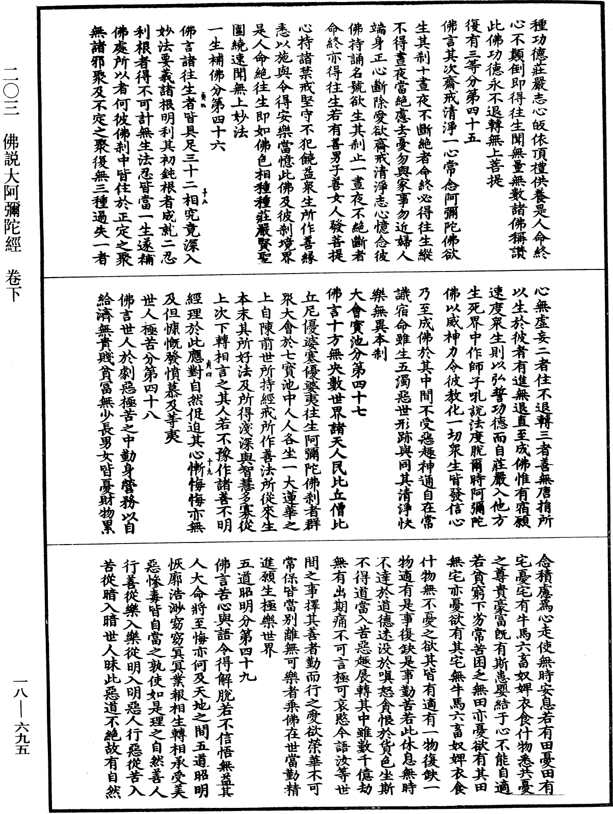 佛說大阿彌陀經《中華大藏經》_第18冊_第695頁