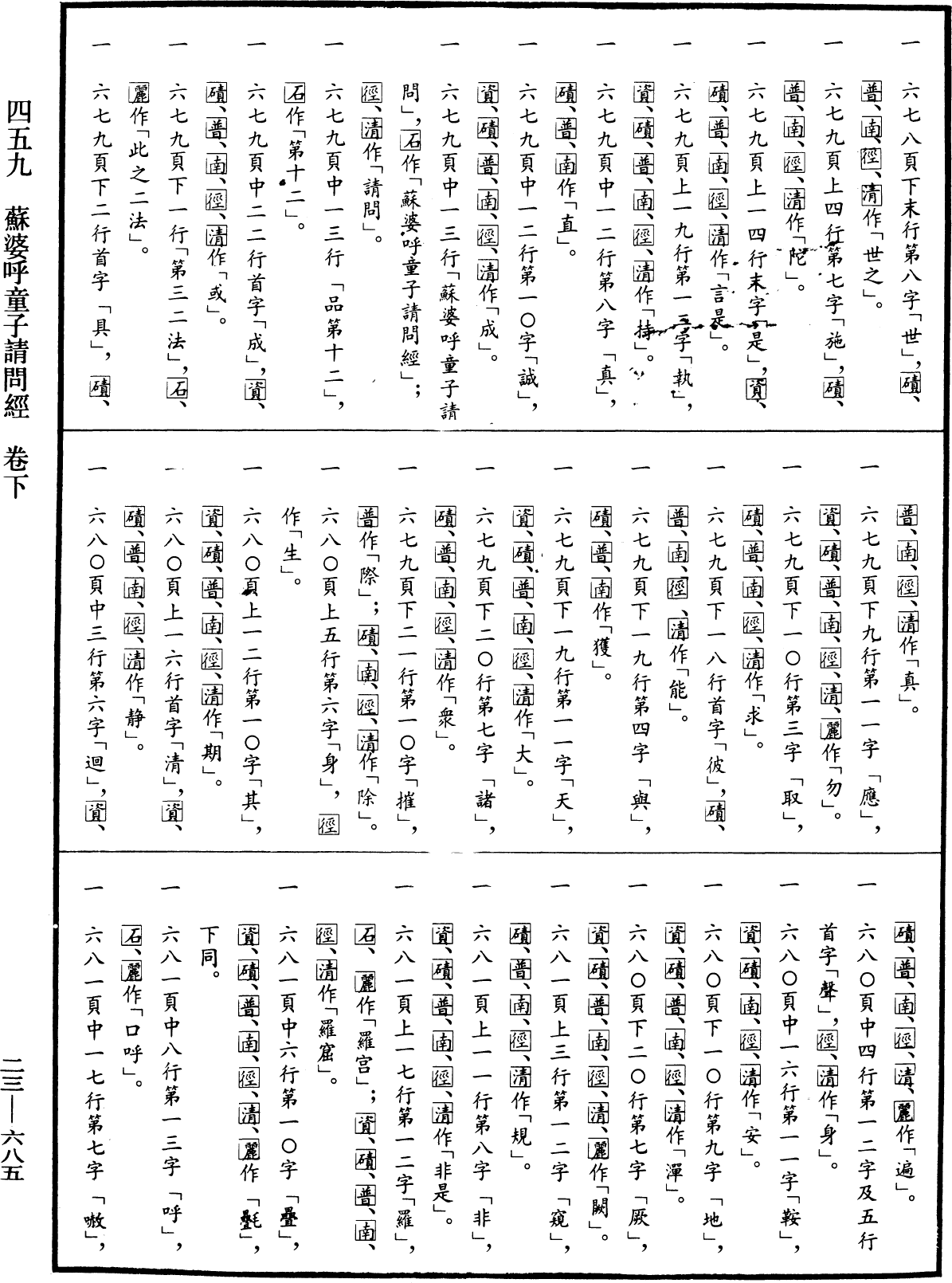 蘇婆呼童子請問經《中華大藏經》_第23冊_第685頁