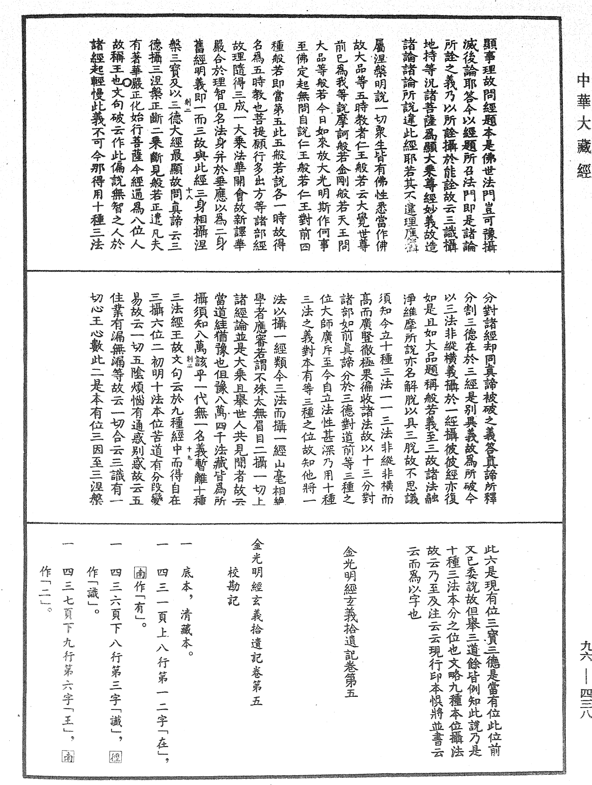 金光明經玄義拾遺記《中華大藏經》_第96冊_第438頁