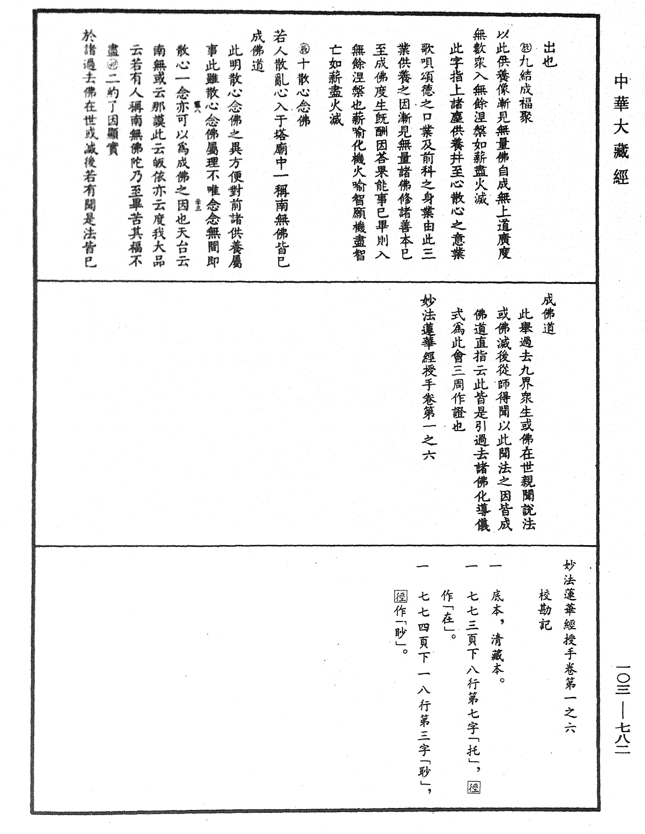 妙法蓮華經授手《中華大藏經》_第103冊_第782頁