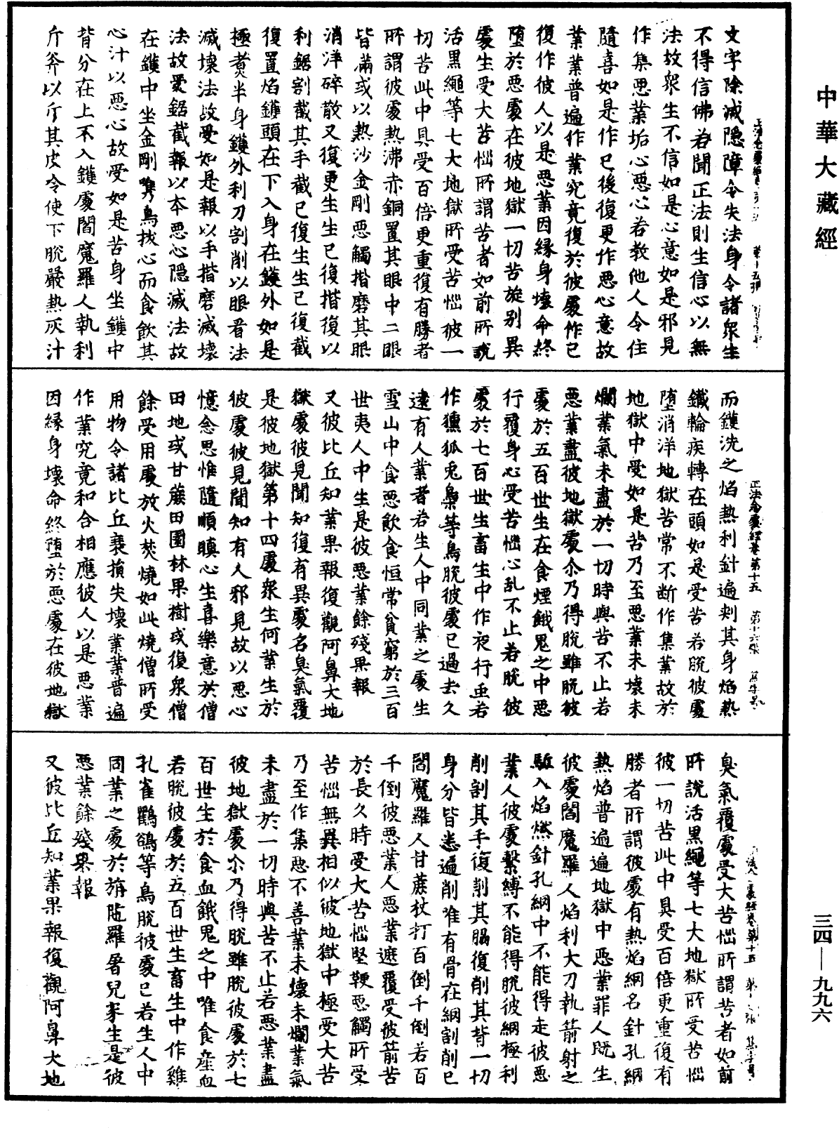 正法念處經《中華大藏經》_第34冊_第0996頁