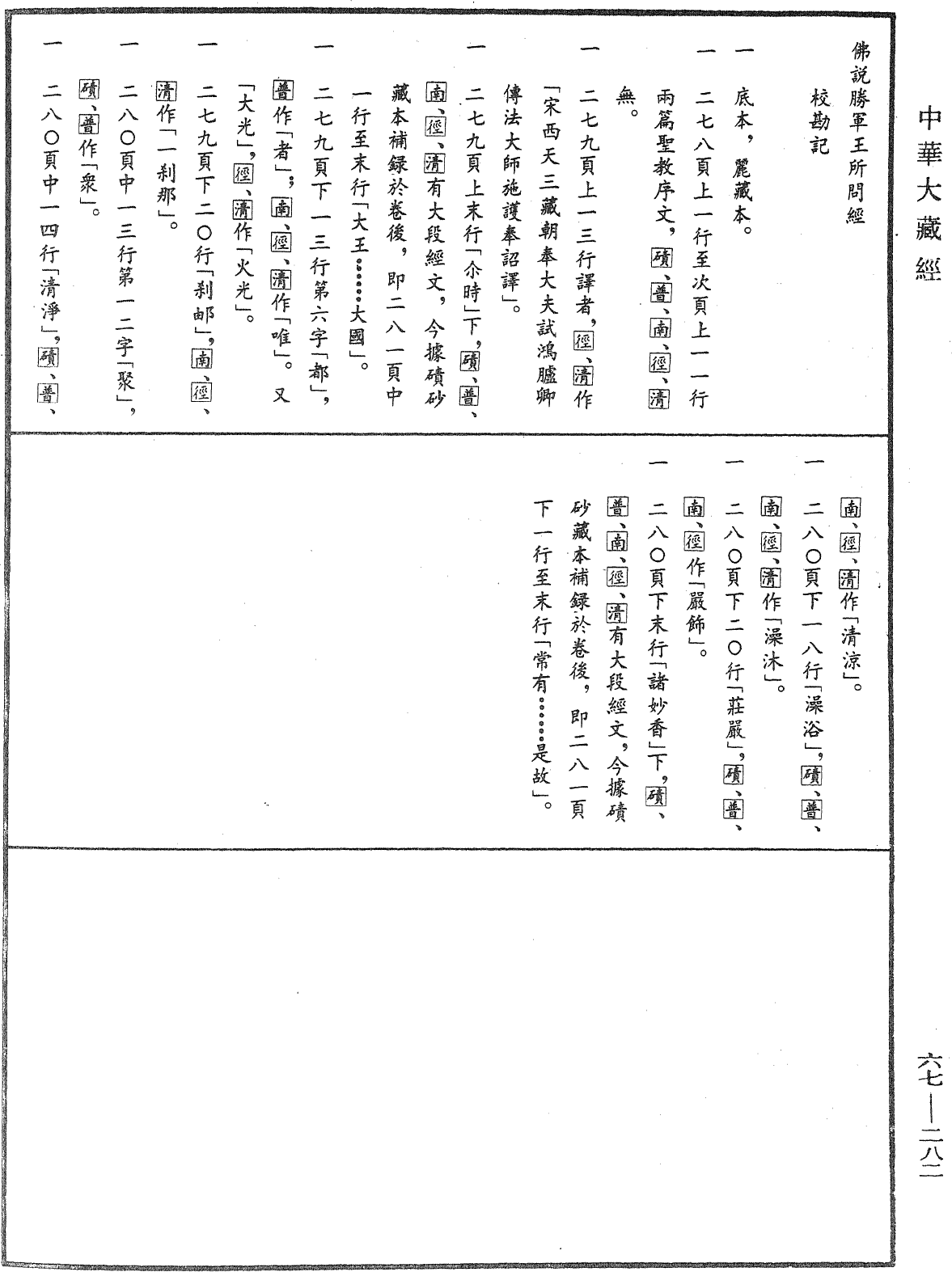 佛說勝軍王所問經《中華大藏經》_第67冊_第282頁