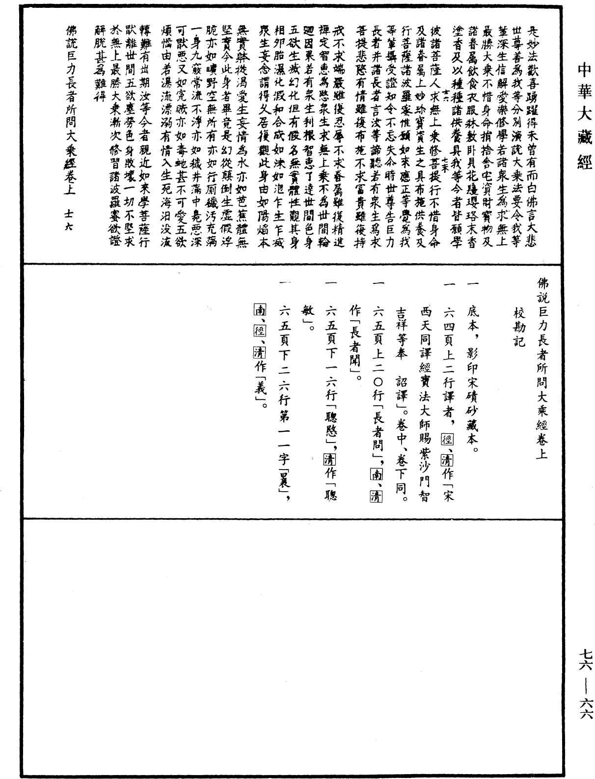 佛說巨力長者所問大乘經《中華大藏經》_第76冊_第066頁