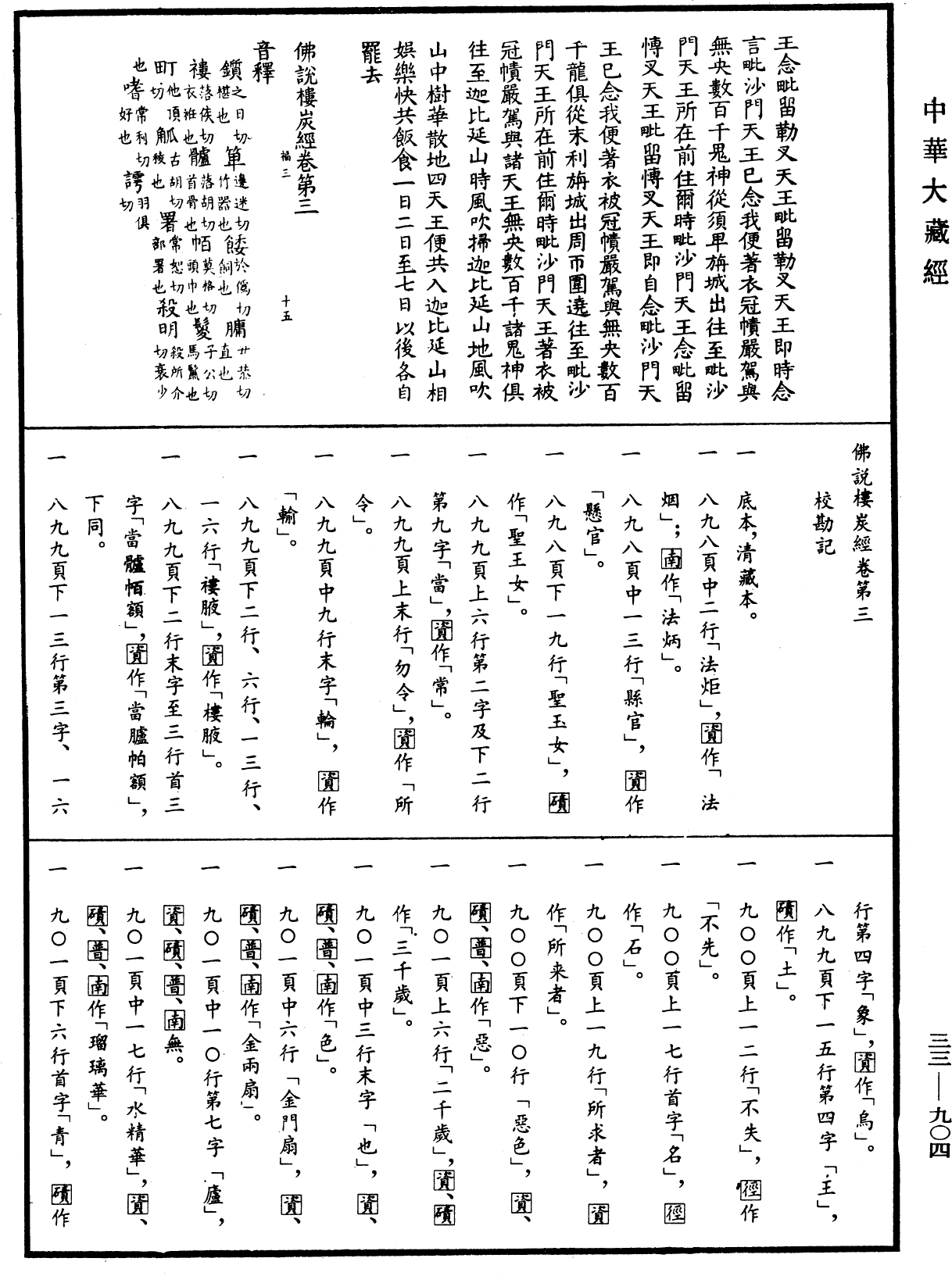 佛說樓炭經(別本)《中華大藏經》_第33冊_第0904頁