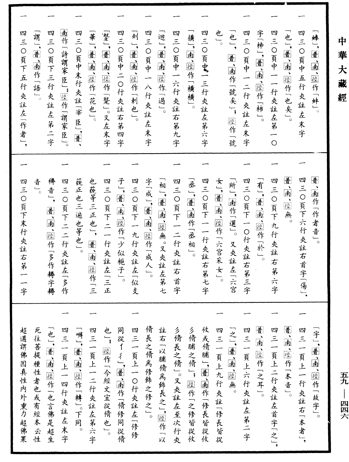 新譯大方廣佛華嚴經音義《中華大藏經》_第59冊_第0446頁