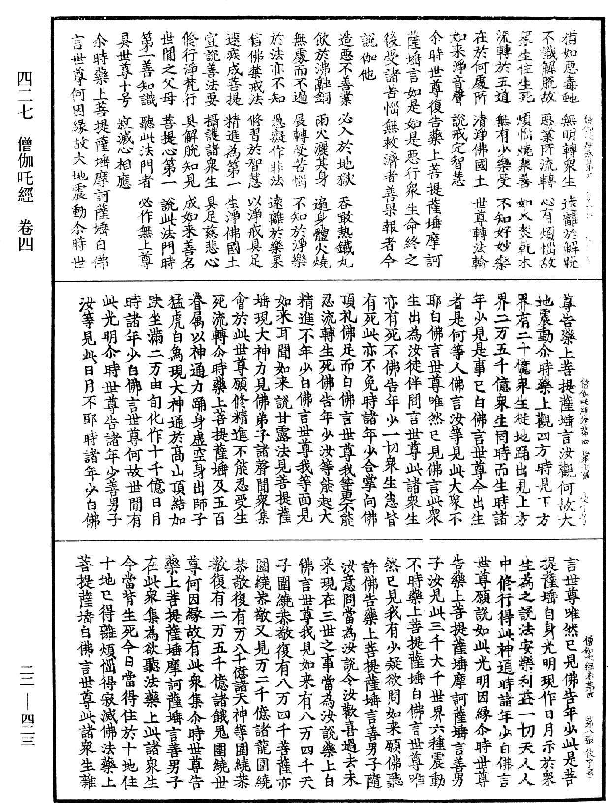 僧伽吒經《中華大藏經》_第22冊_第423頁