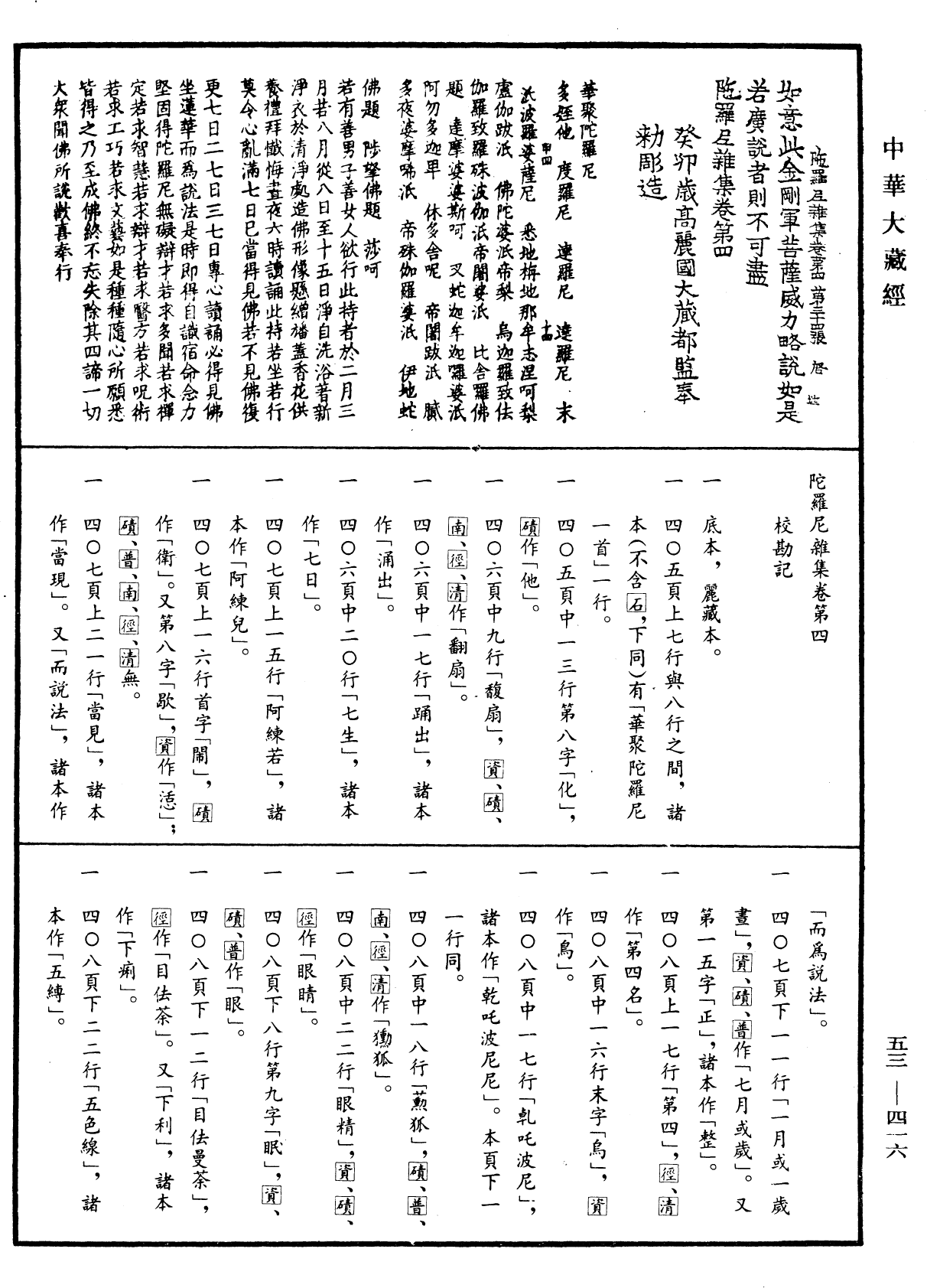 陀羅尼雜集《中華大藏經》_第53冊_第416頁