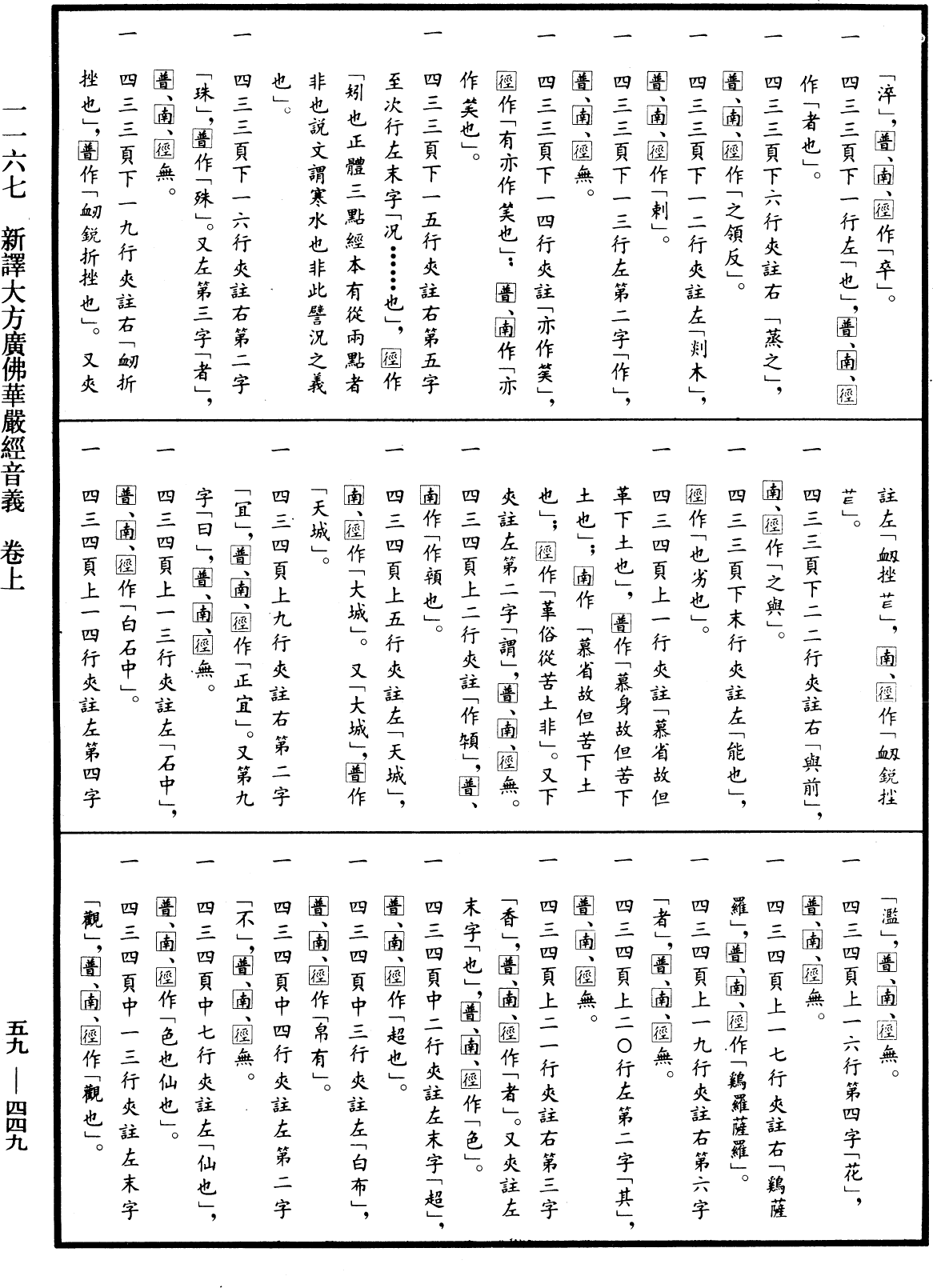 新译大方广佛华严经音义《中华大藏经》_第59册_第0449页