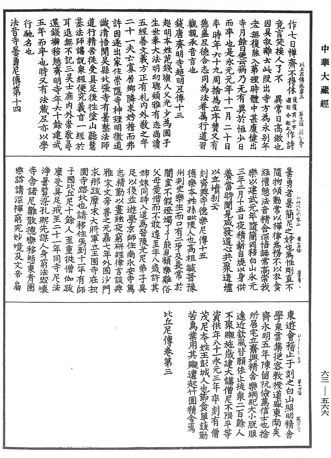 比丘尼傳《中華大藏經》_第63冊_第0566頁