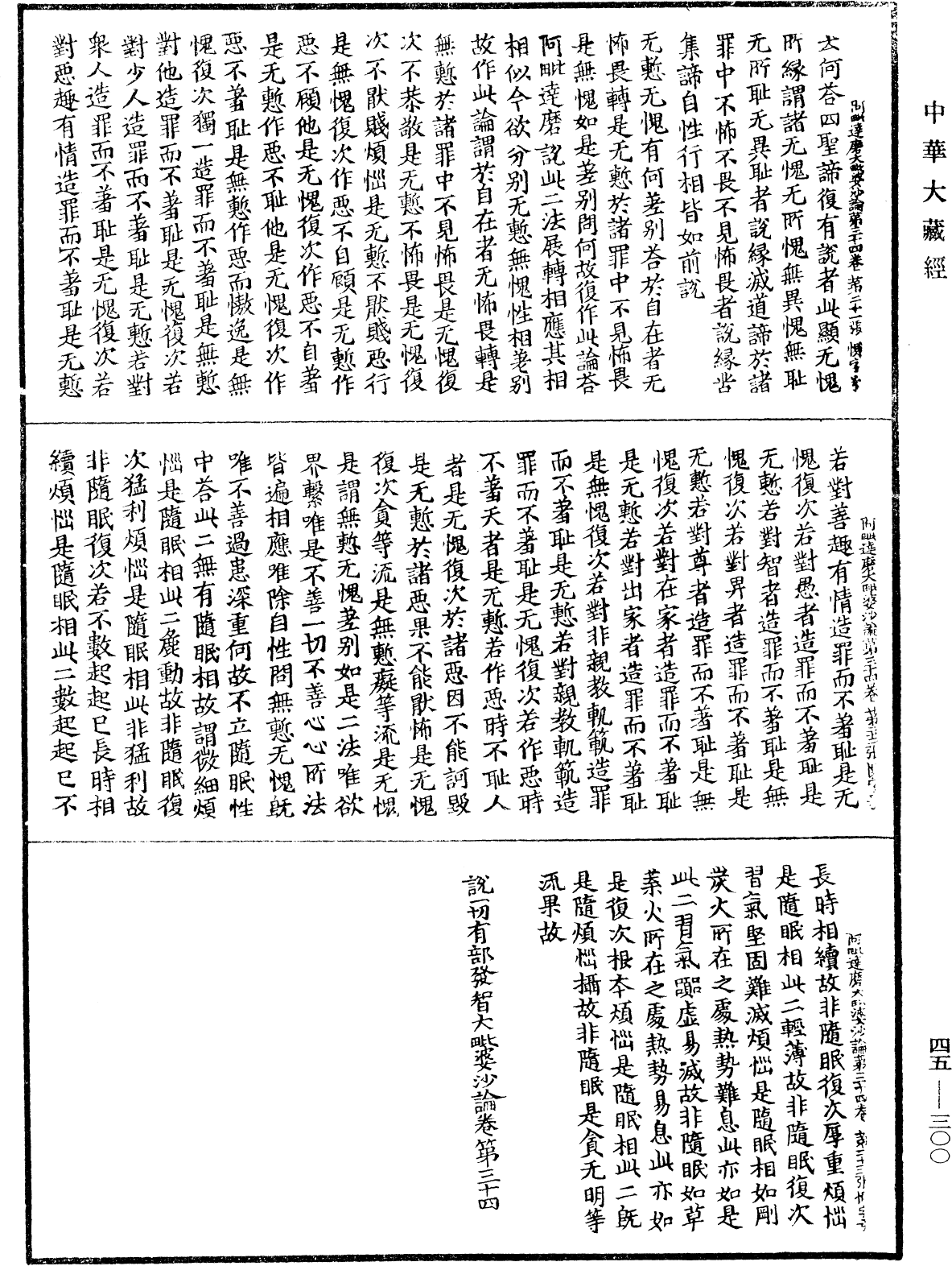 阿毗達磨大毗婆沙論《中華大藏經》_第45冊_第300頁