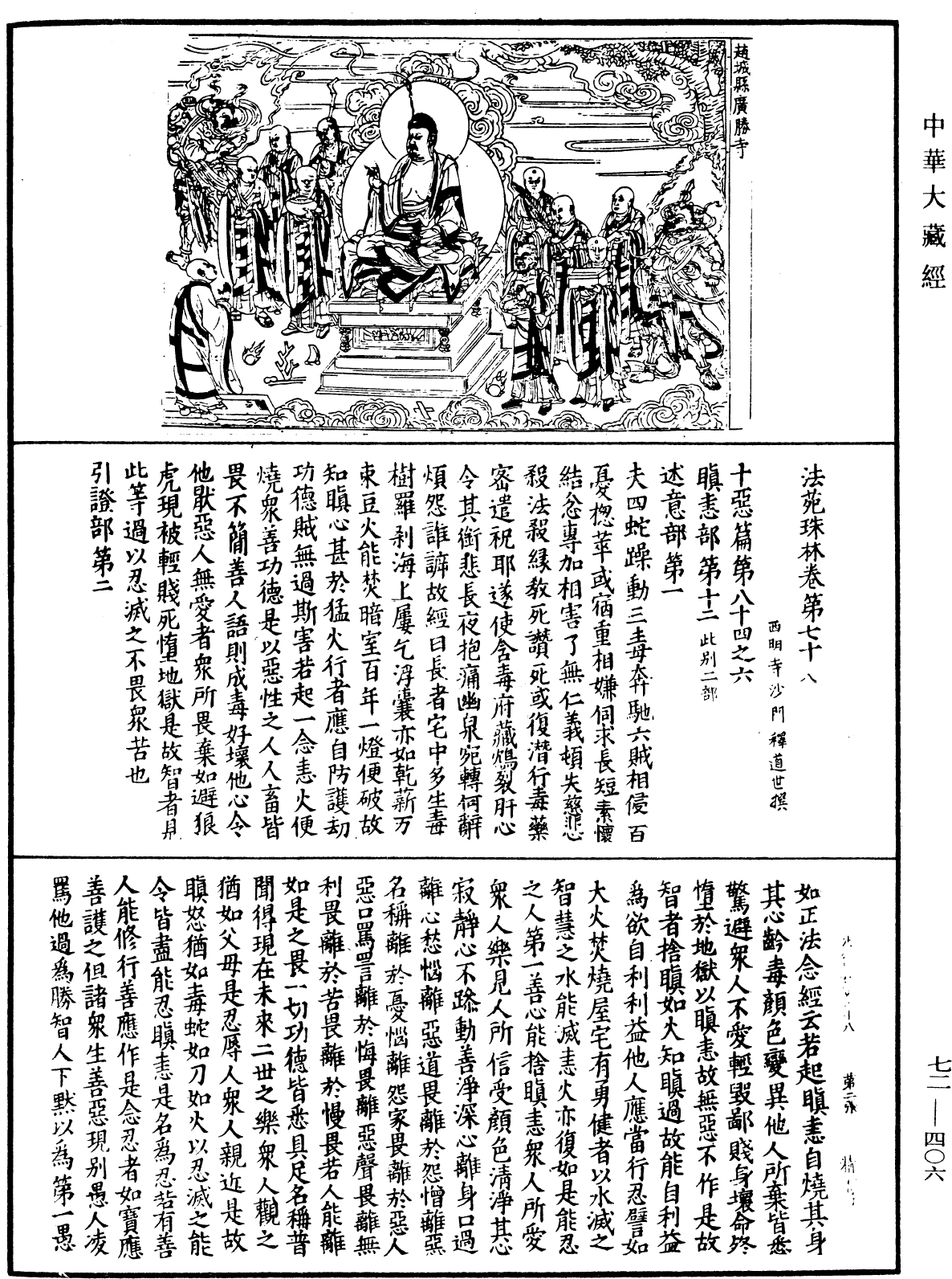 法苑珠林《中華大藏經》_第72冊_第406頁