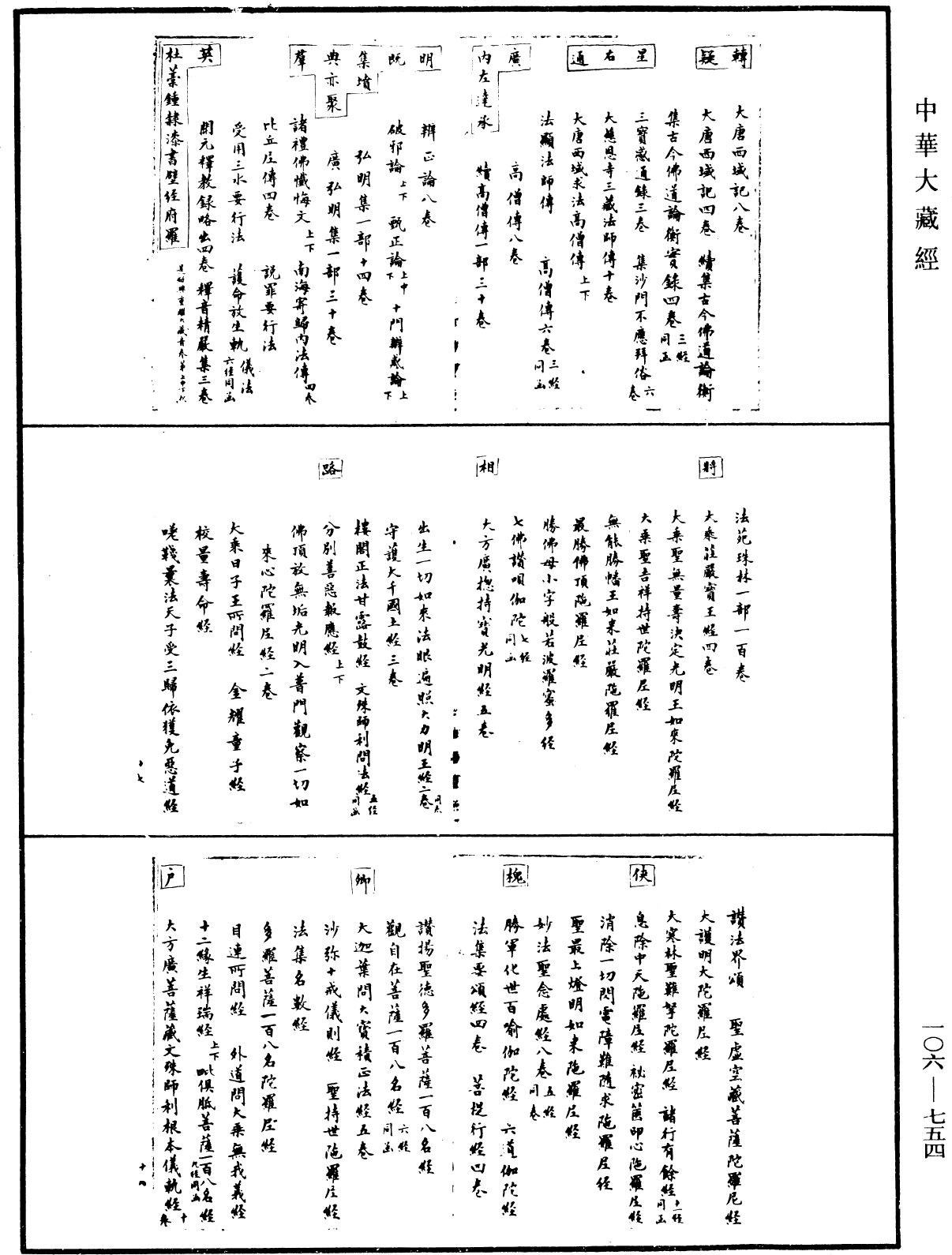 安吉州思溪法寶資福禪寺大藏經目錄《中華大藏經》_第106冊_第754頁