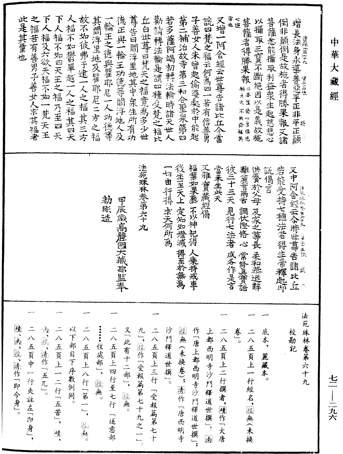 法苑珠林《中華大藏經》_第72冊_第296頁