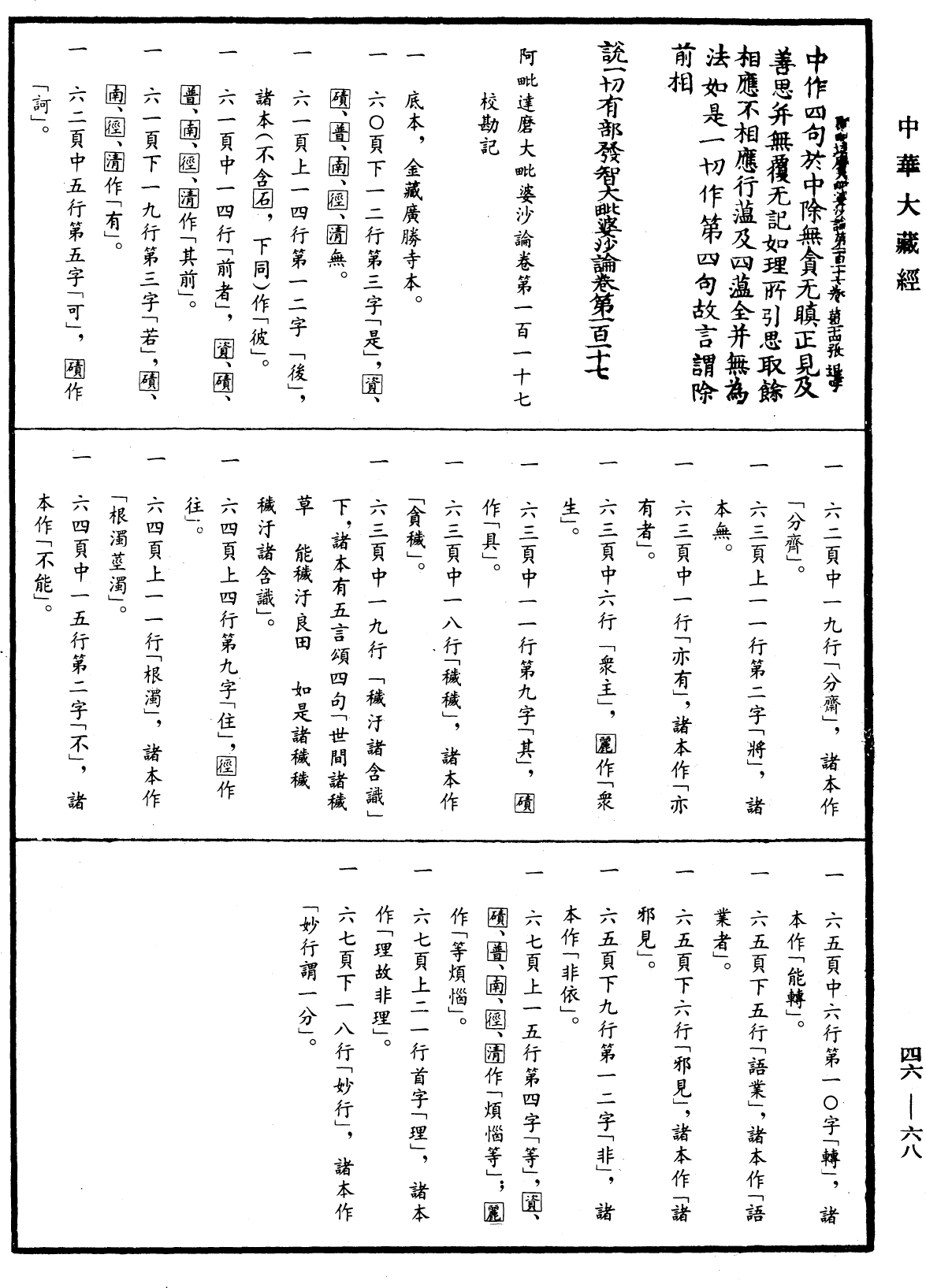 阿毗達磨大毗婆沙論《中華大藏經》_第46冊_第0068頁117