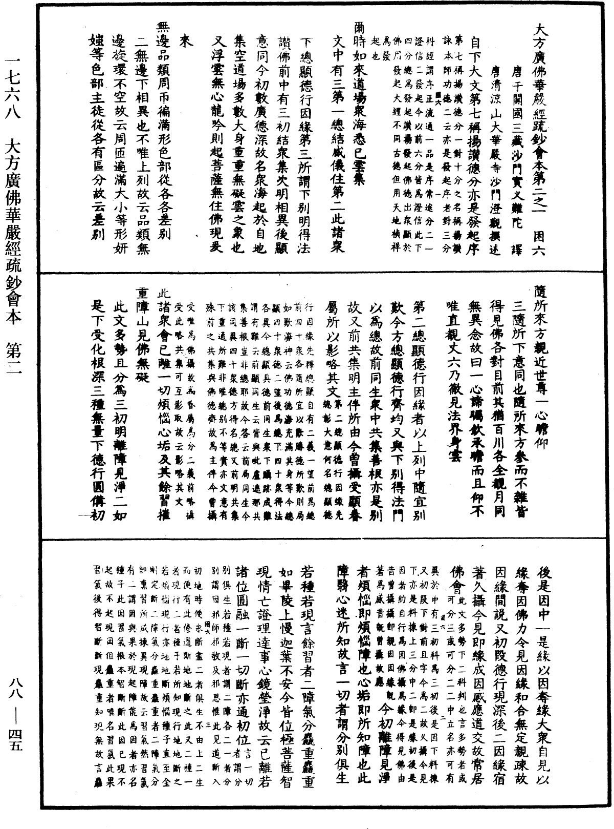 大方廣佛華嚴經疏鈔會本《中華大藏經》_第88冊_第045頁