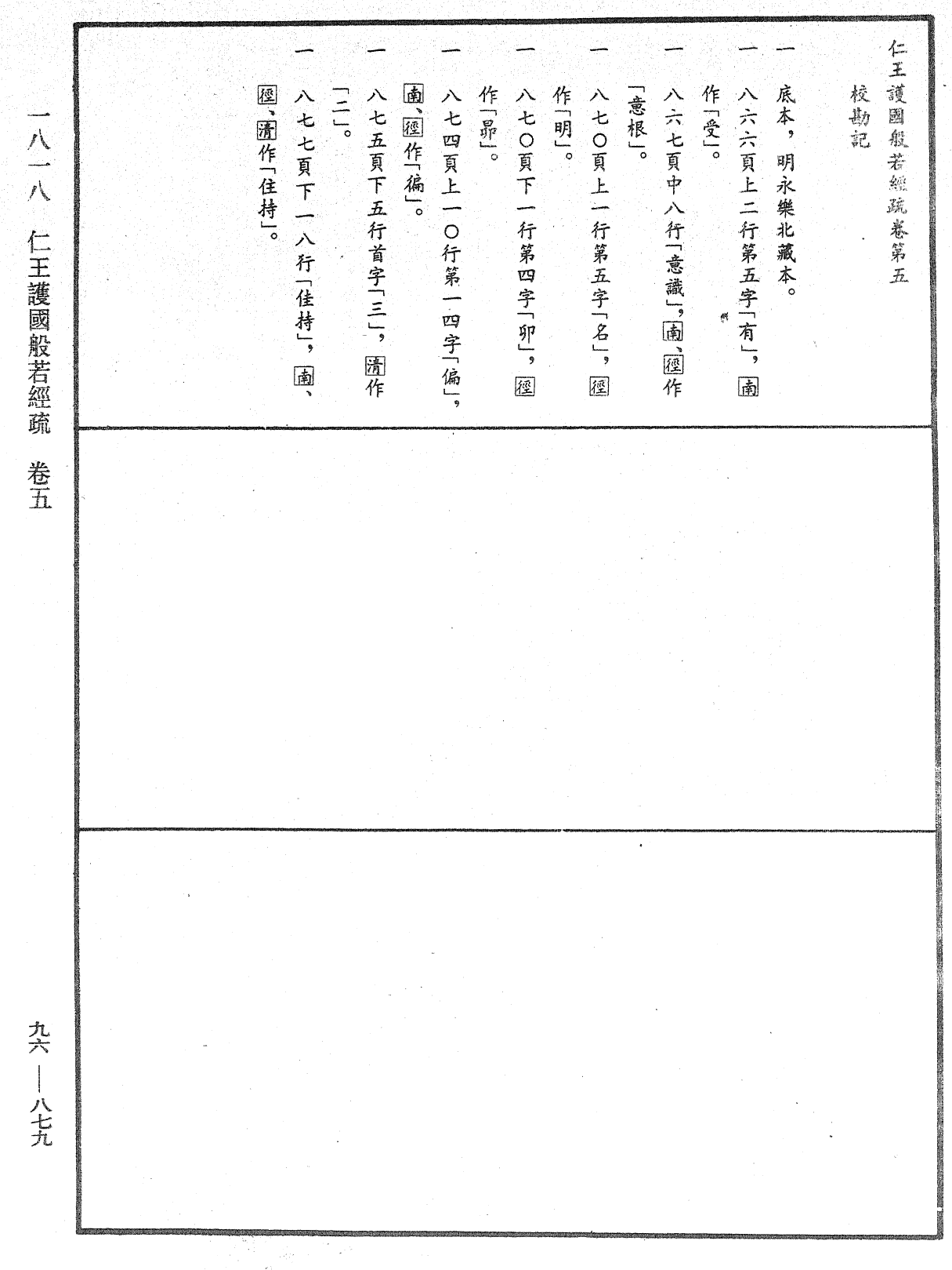 仁王護國般若經疏《中華大藏經》_第96冊_第879頁