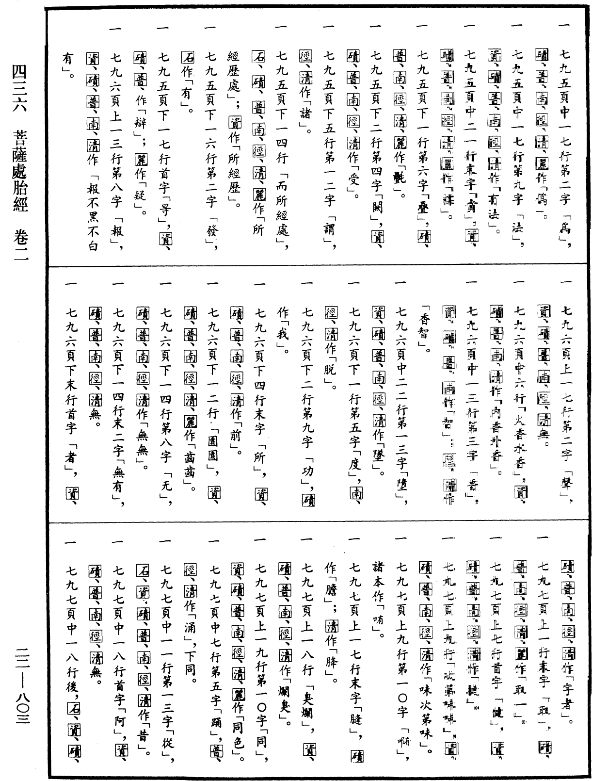 菩薩處胎經《中華大藏經》_第22冊_第803頁