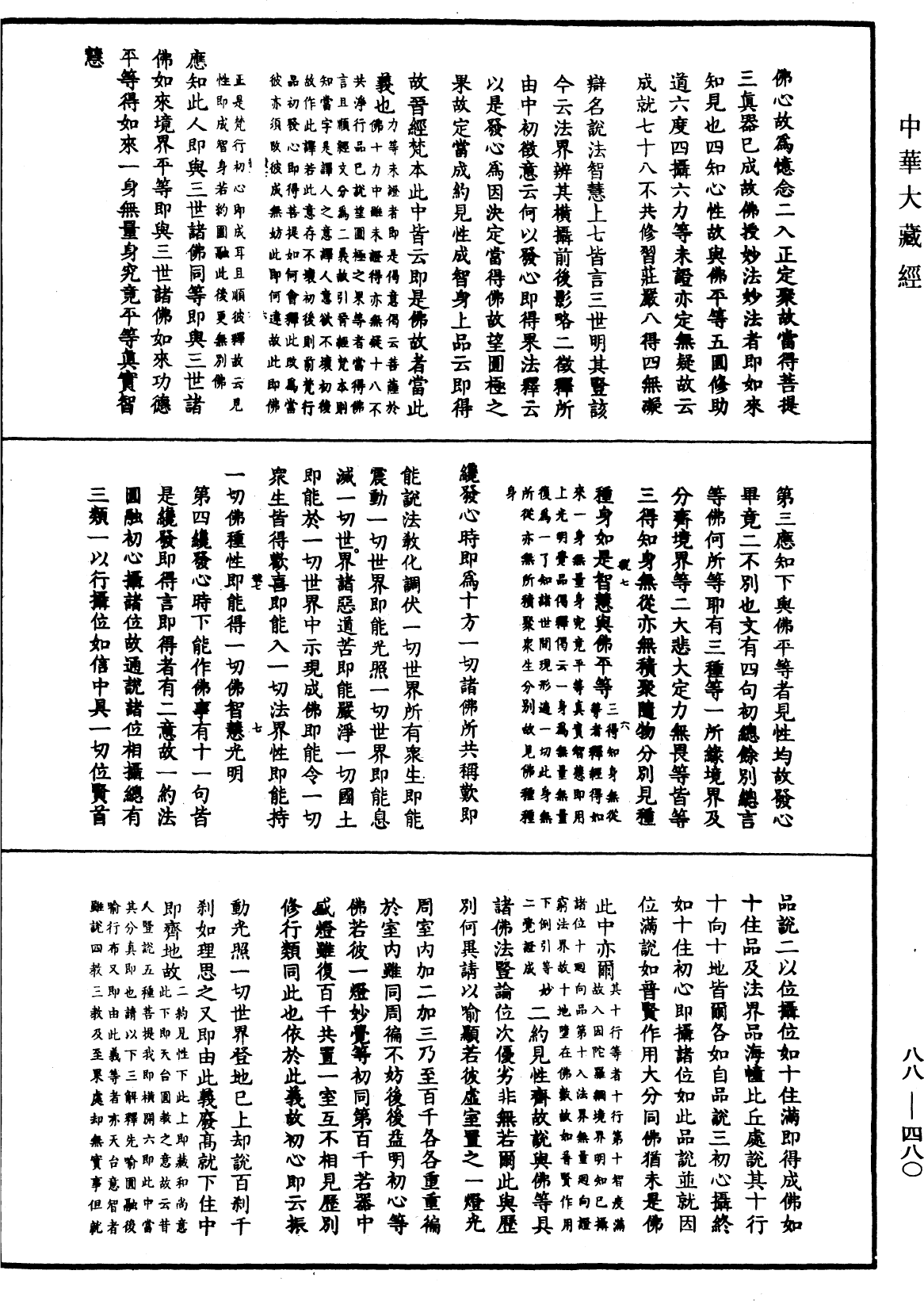 大方廣佛華嚴經疏鈔會本《中華大藏經》_第88冊_第480頁