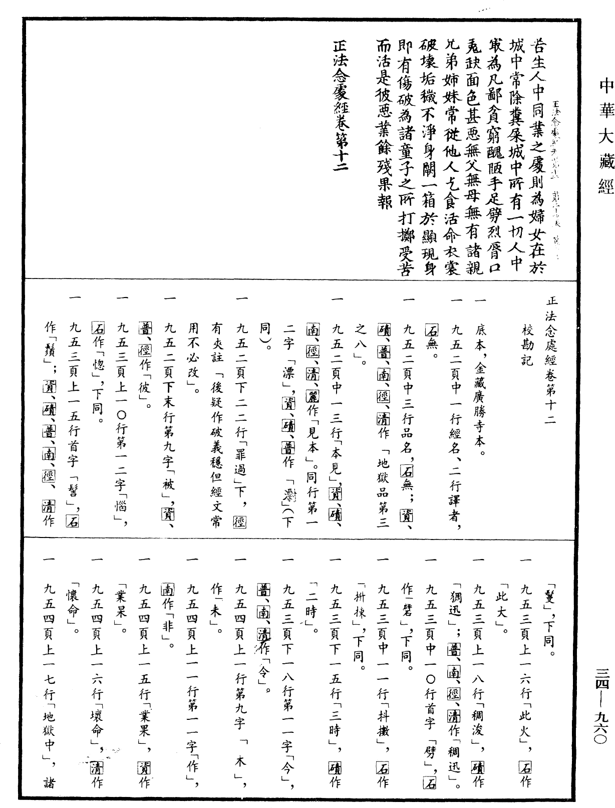 正法念處經《中華大藏經》_第34冊_第0960頁