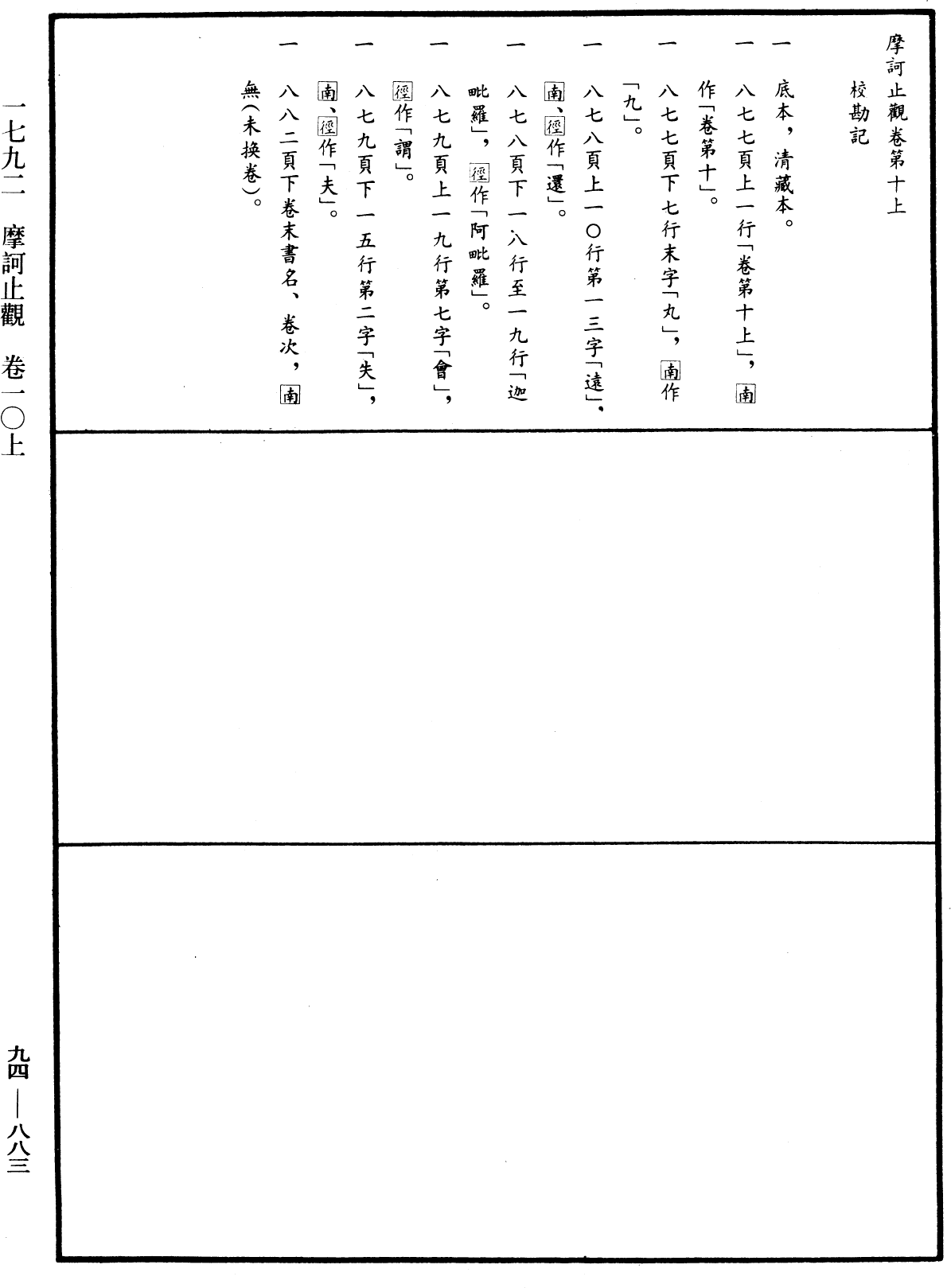 摩訶止觀《中華大藏經》_第94冊_第883頁