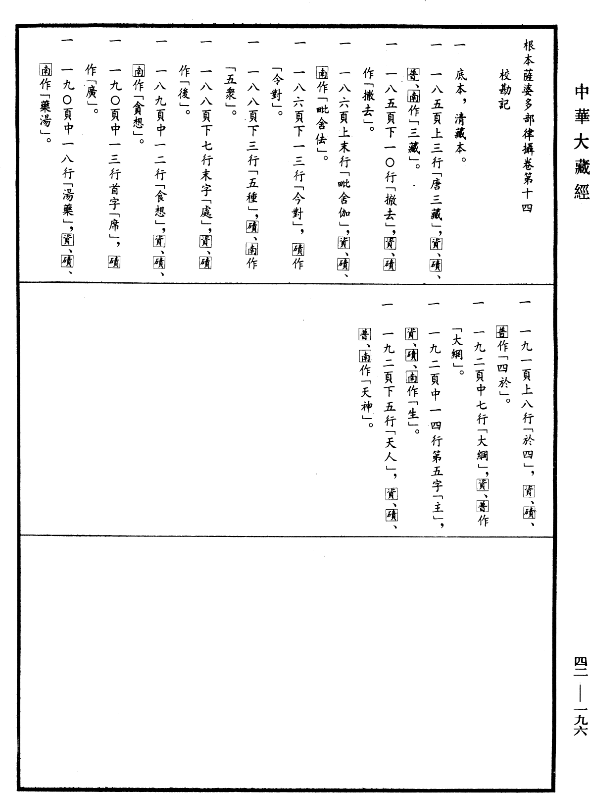 根本薩婆多部律攝《中華大藏經》_第42冊_第196頁14