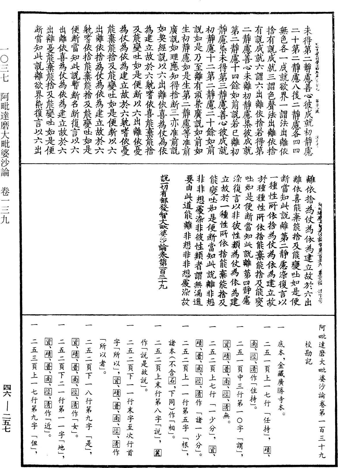 阿毗達磨大毗婆沙論《中華大藏經》_第46冊_第0257頁