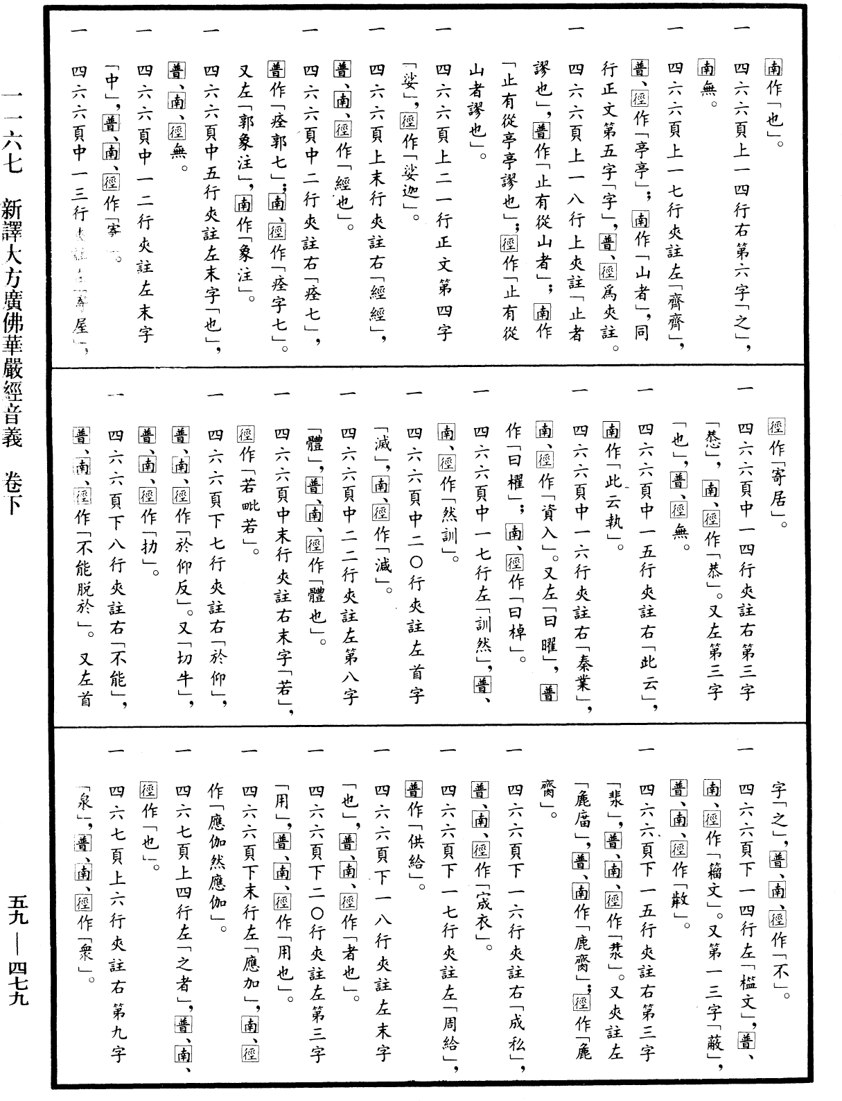 新譯大方廣佛華嚴經音義《中華大藏經》_第59冊_第0479頁