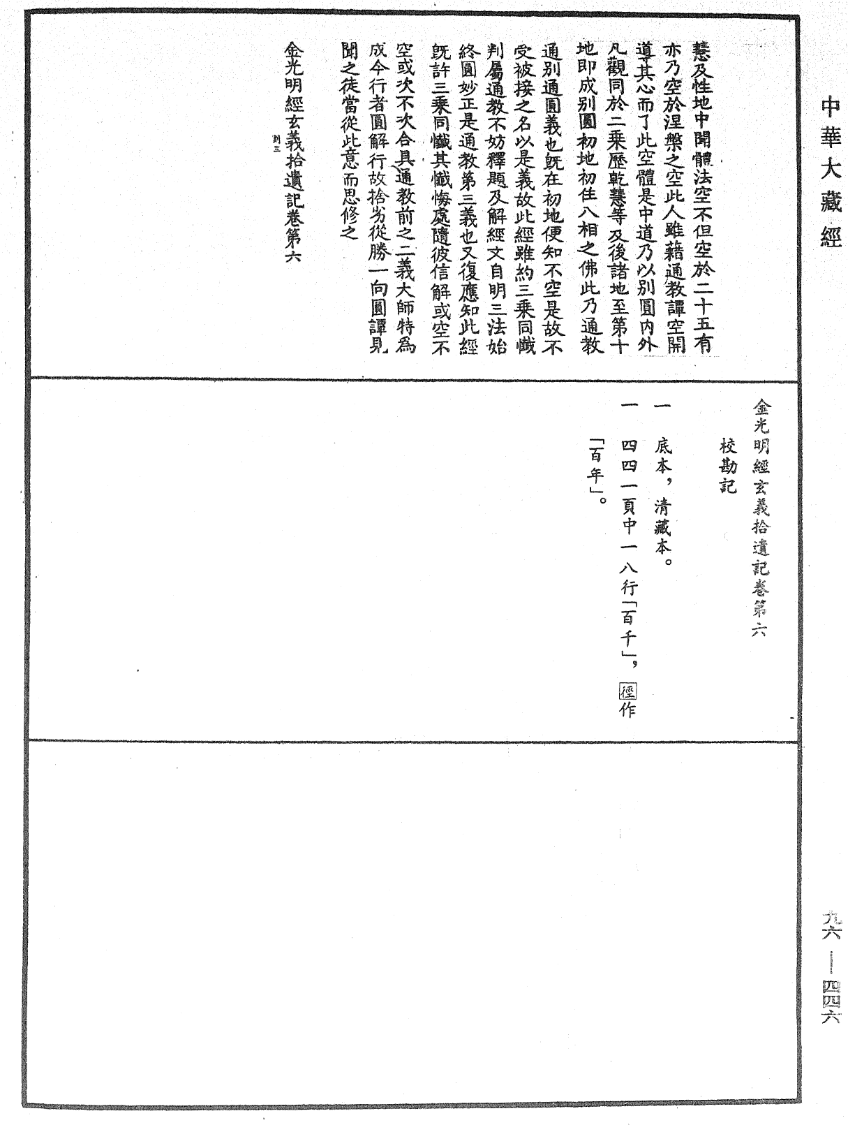 金光明經玄義拾遺記《中華大藏經》_第96冊_第446頁