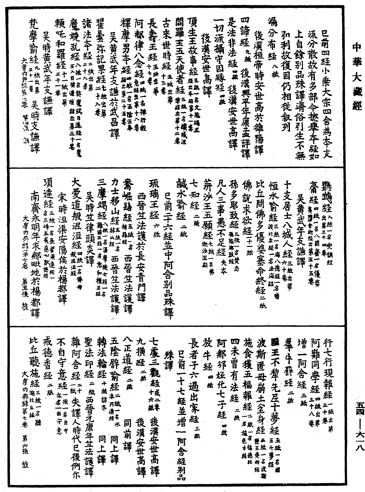 大唐內典錄《中華大藏經》_第54冊_第618頁