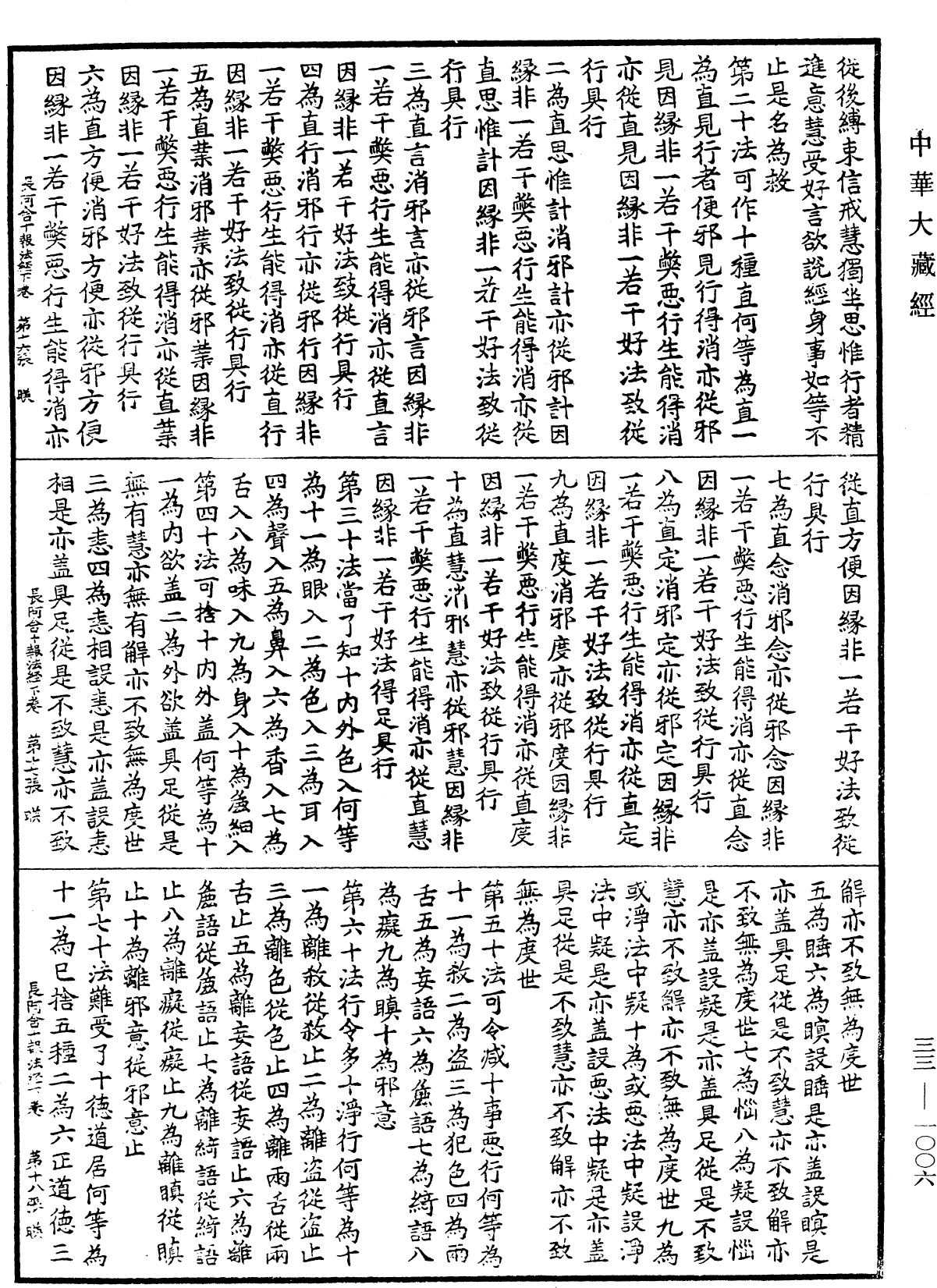 長阿含十報法經《中華大藏經》_第33冊_第1006頁