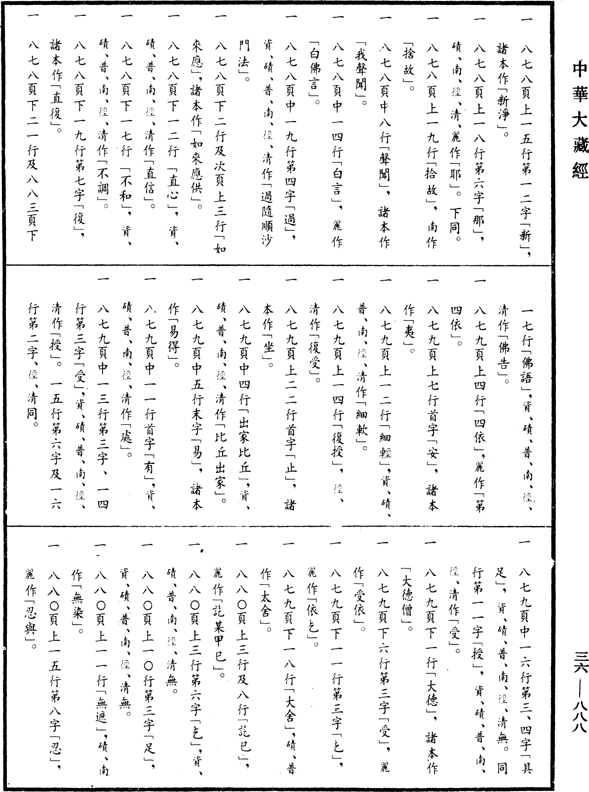 摩訶僧祇律《中華大藏經》_第36冊_第0888頁