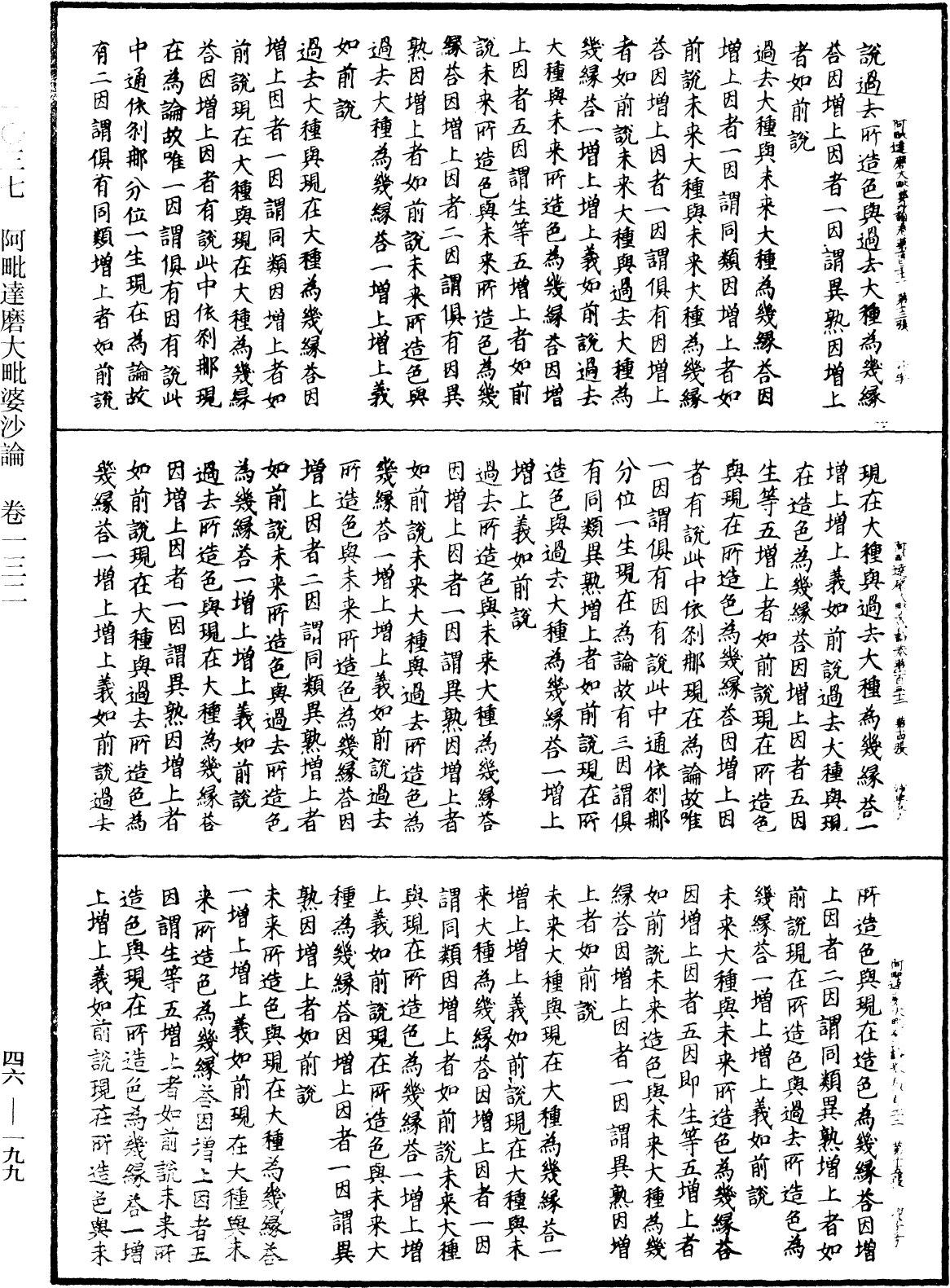 阿毗達磨大毗婆沙論《中華大藏經》_第46冊_第0199頁