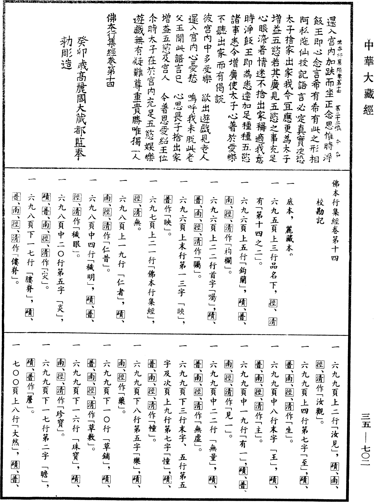 佛本行集經《中華大藏經》_第35冊_第0702頁