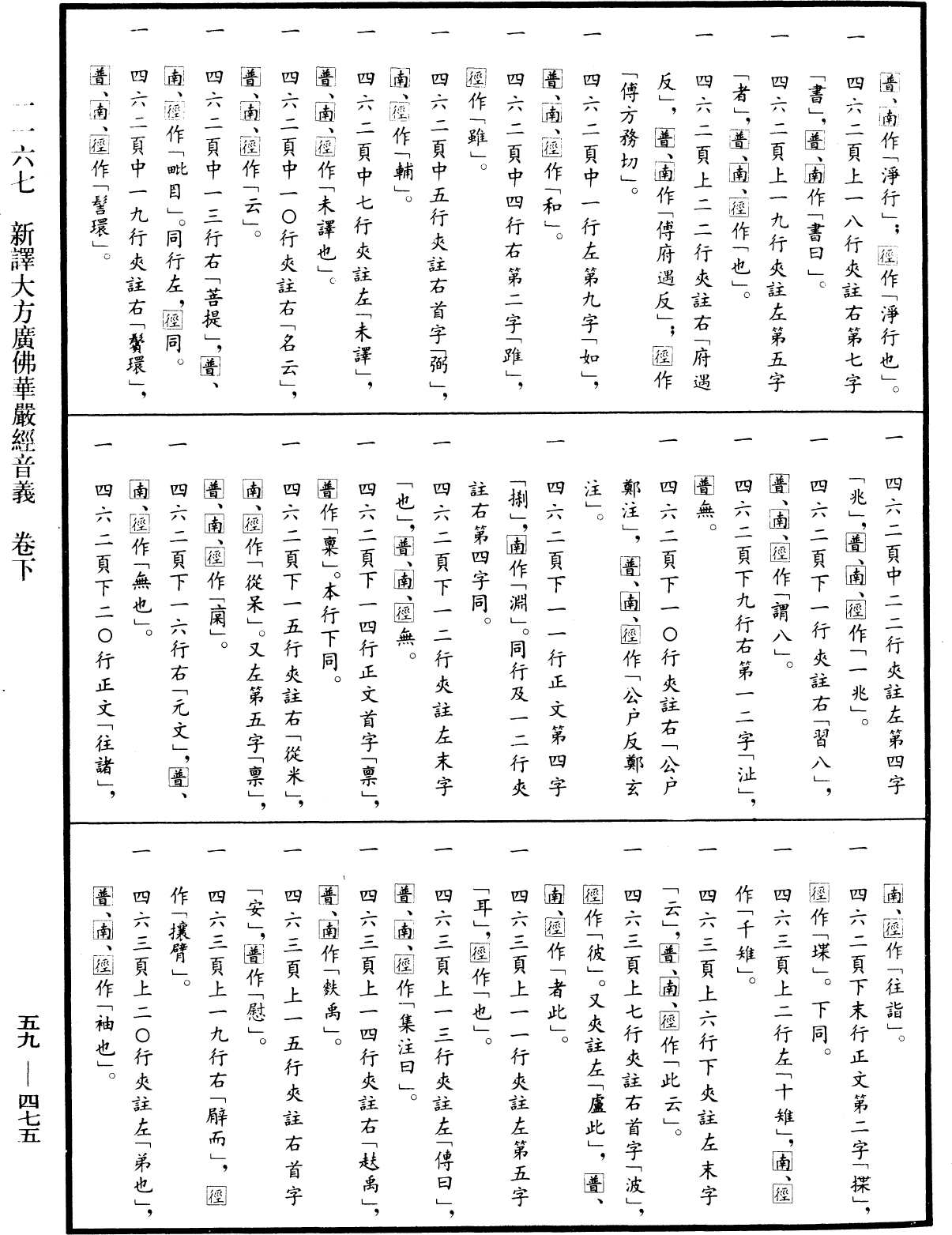 新譯大方廣佛華嚴經音義《中華大藏經》_第59冊_第0475頁