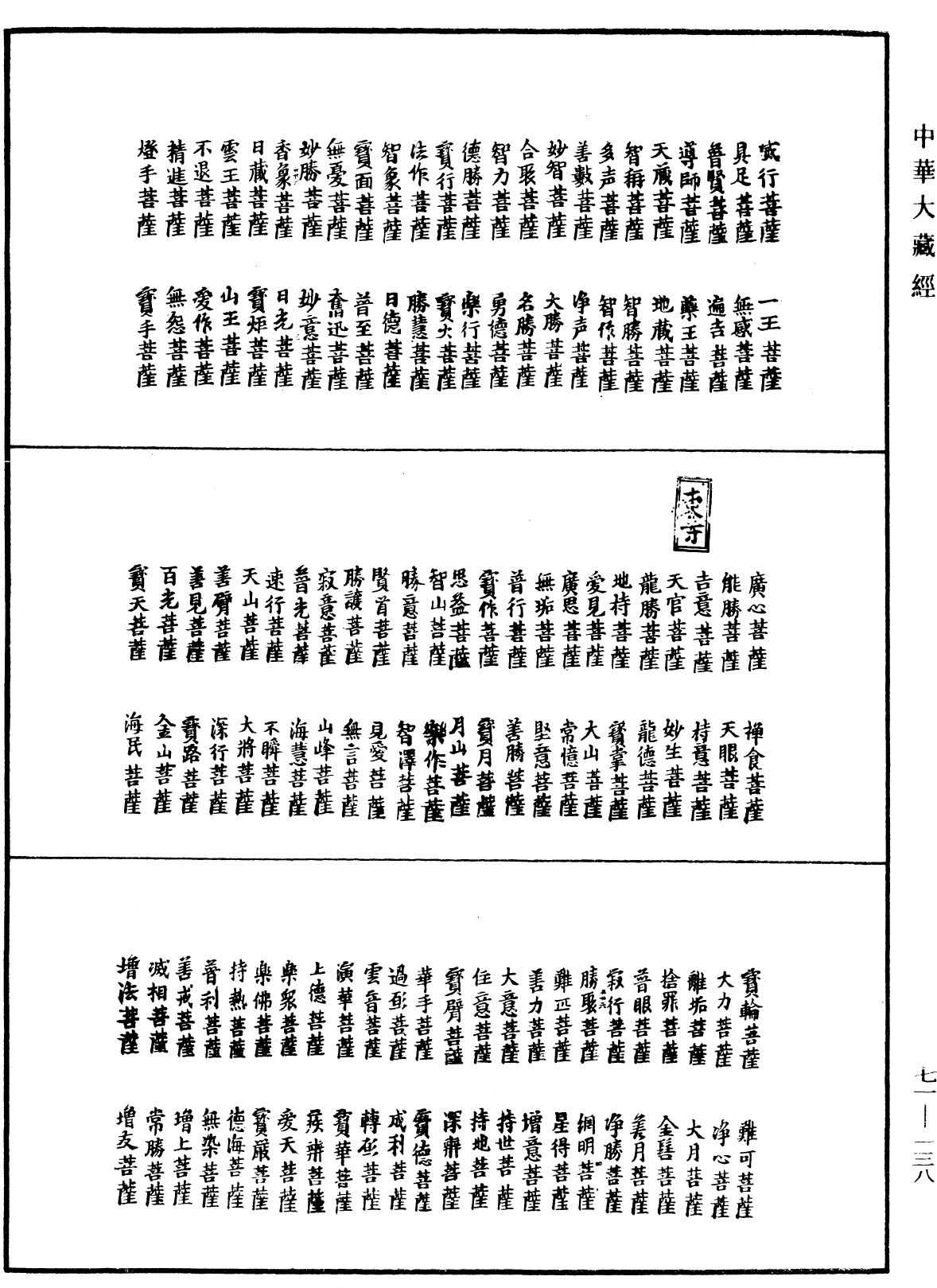 菩萨名经《中华大藏经》_第71册_第138页