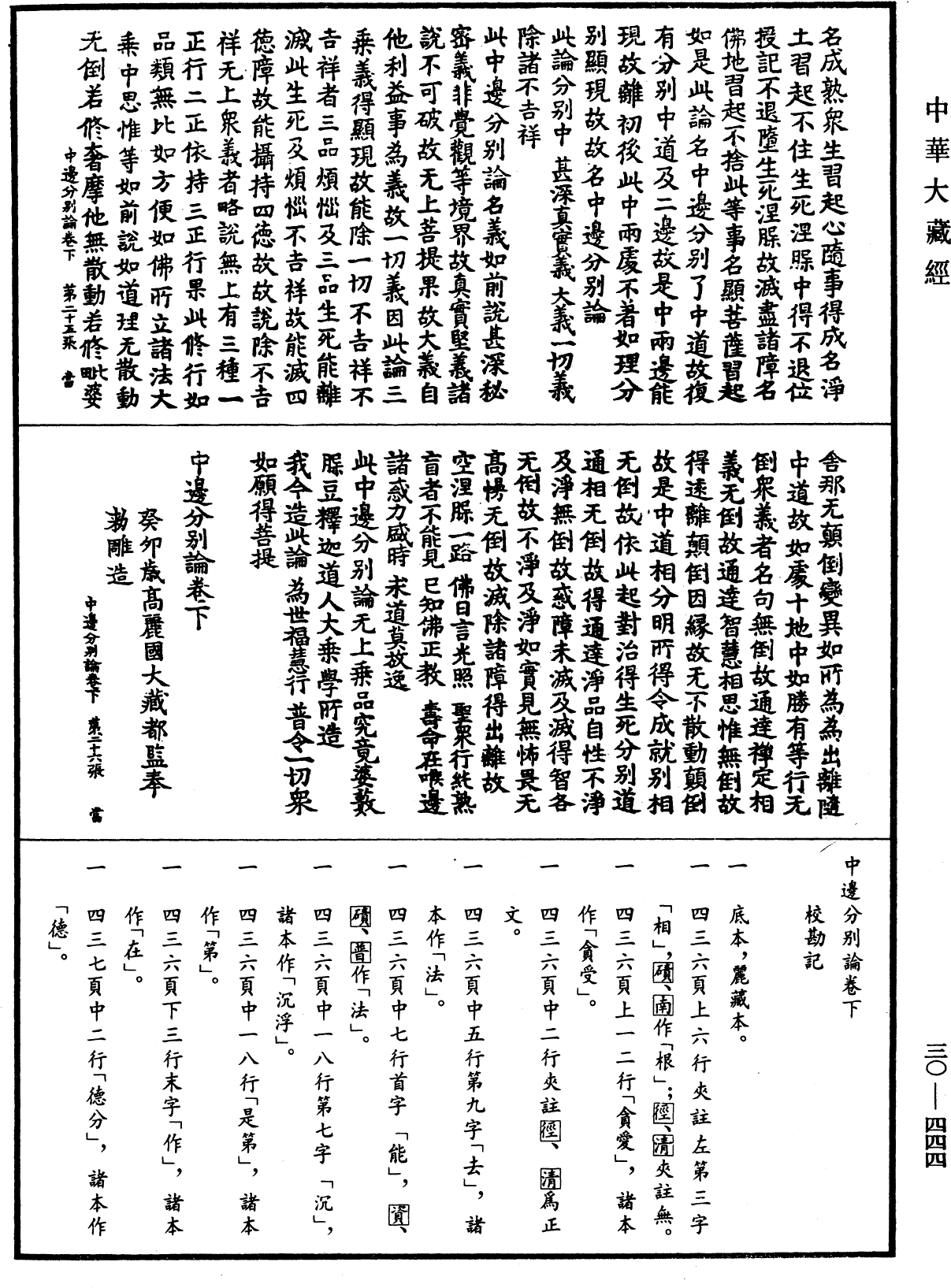 中邊分別論《中華大藏經》_第30冊_第0444頁