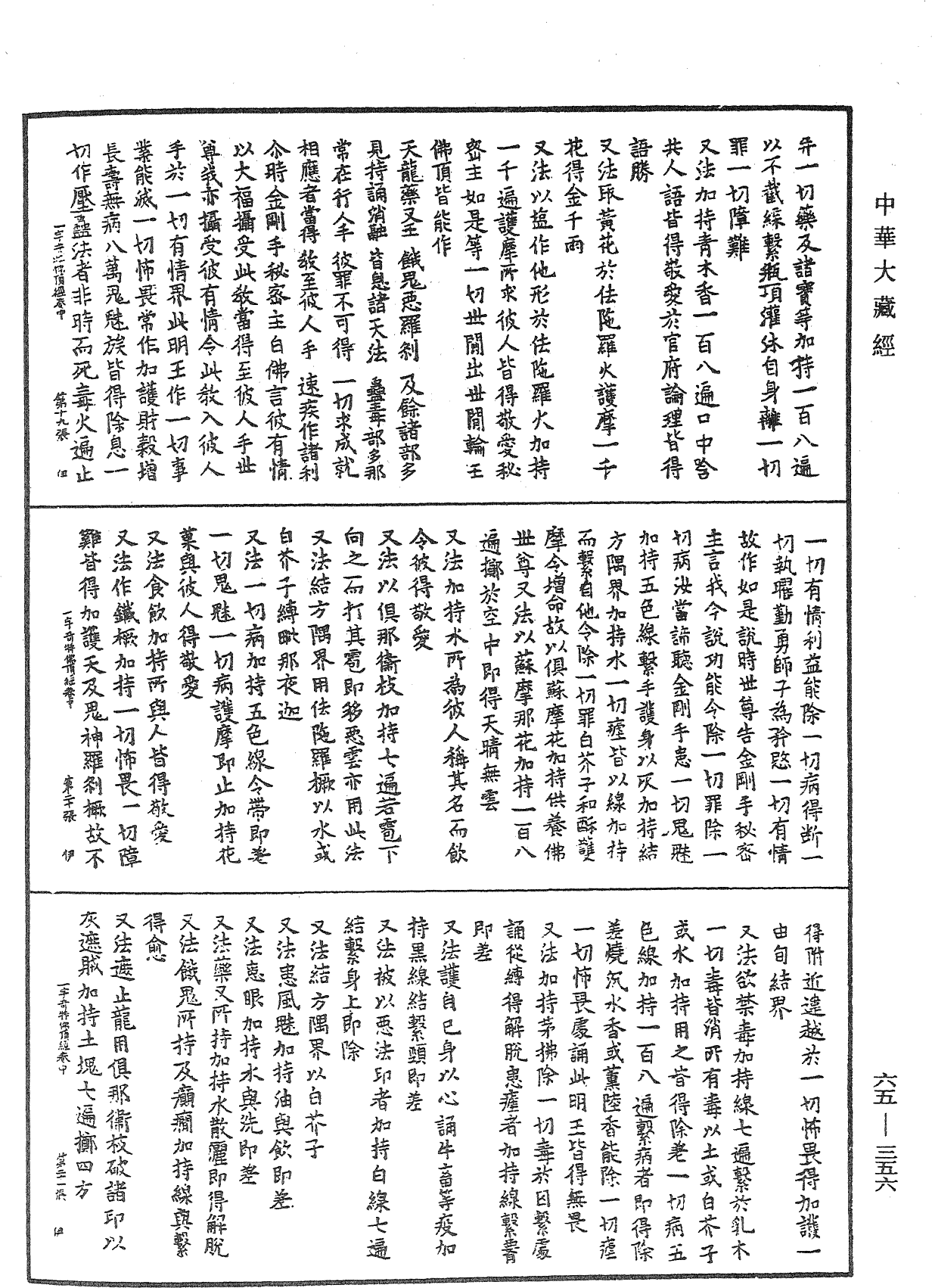 一字奇特佛頂經《中華大藏經》_第65冊_第0356頁