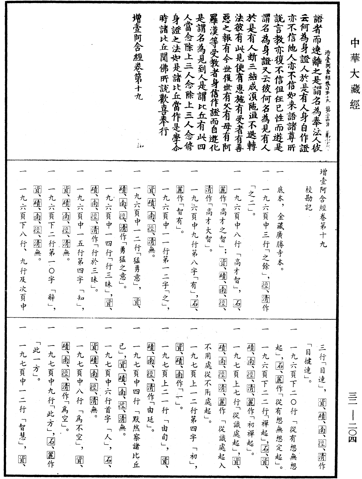 增壹阿含經《中華大藏經》_第32冊_第0204頁