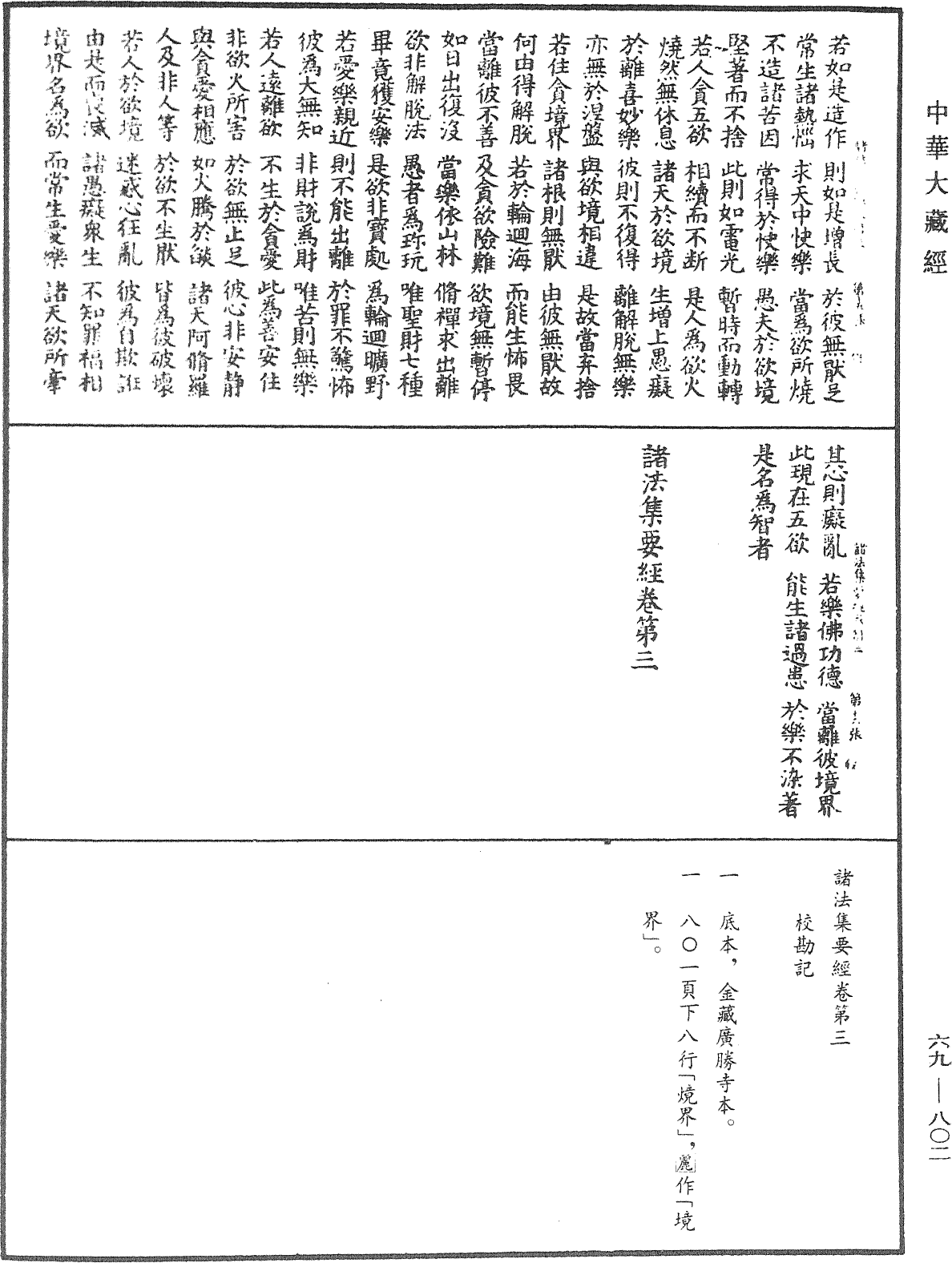 諸法集要經《中華大藏經》_第69冊_第802頁