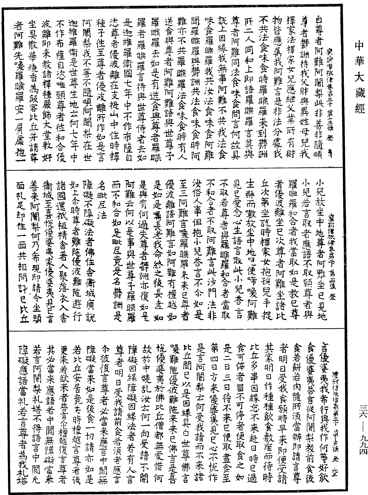 摩訶僧祇律《中華大藏經》_第36冊_第0994頁