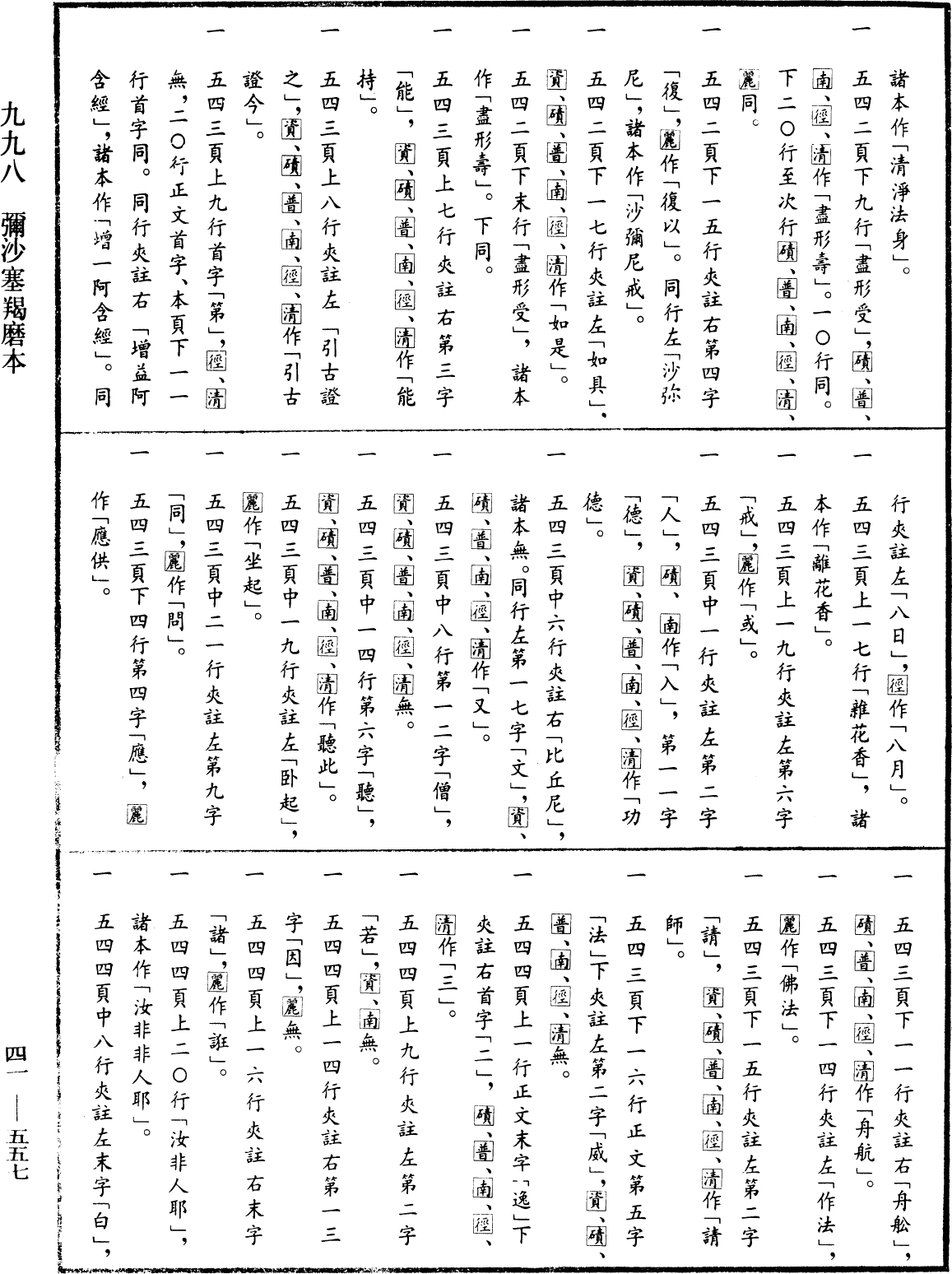 彌沙塞羯磨本《中華大藏經》_第41冊_第557頁