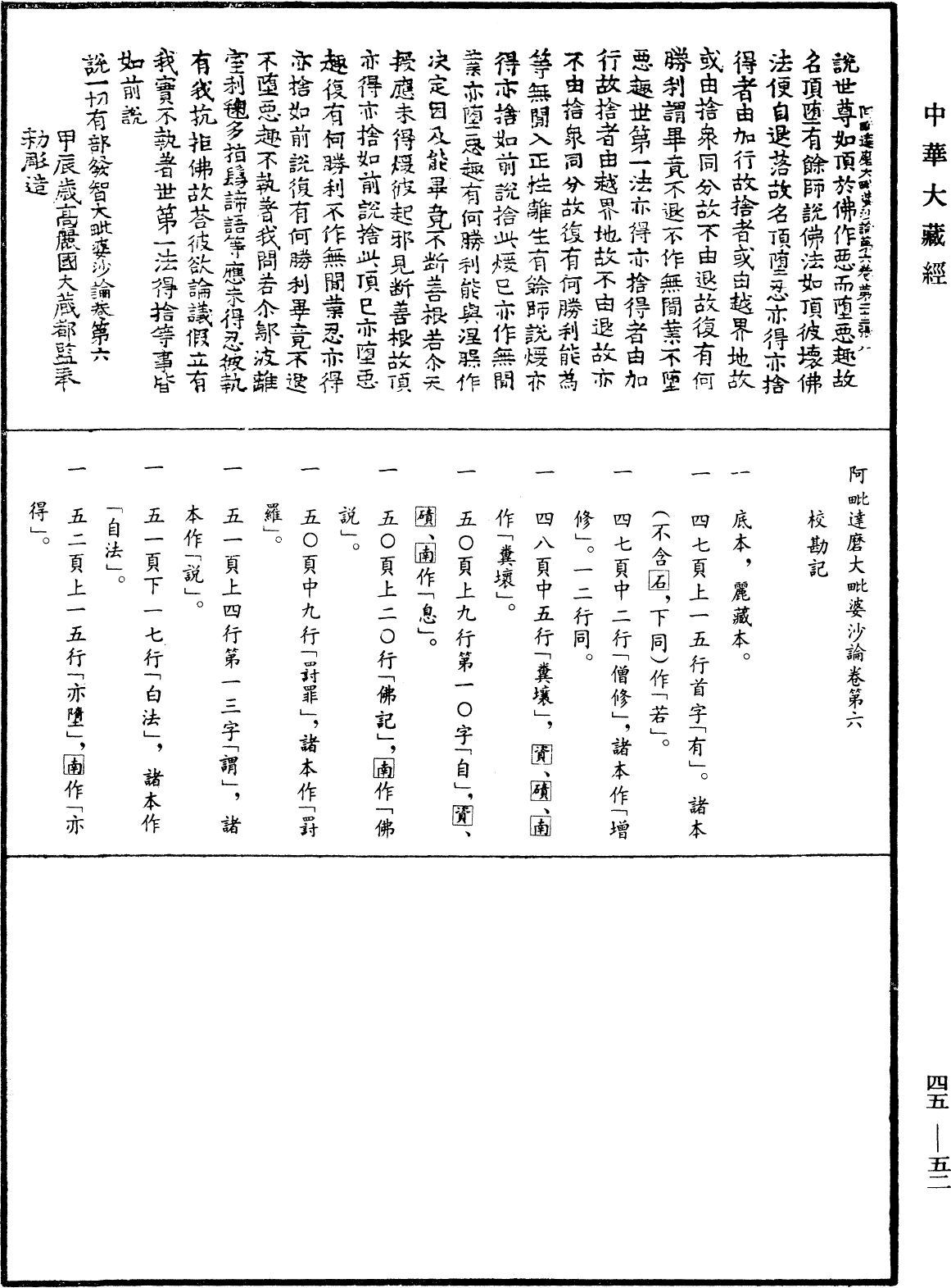 阿毗達磨大毗婆沙論《中華大藏經》_第45冊_第052頁6