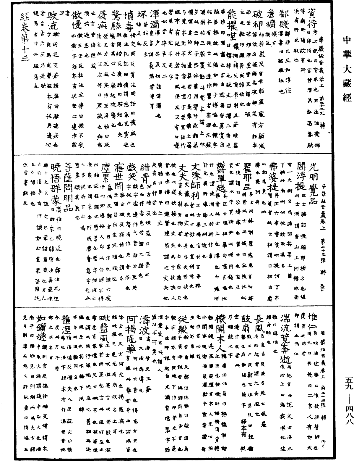 新譯大方廣佛華嚴經音義(別本)《中華大藏經》_第59冊_第0488頁