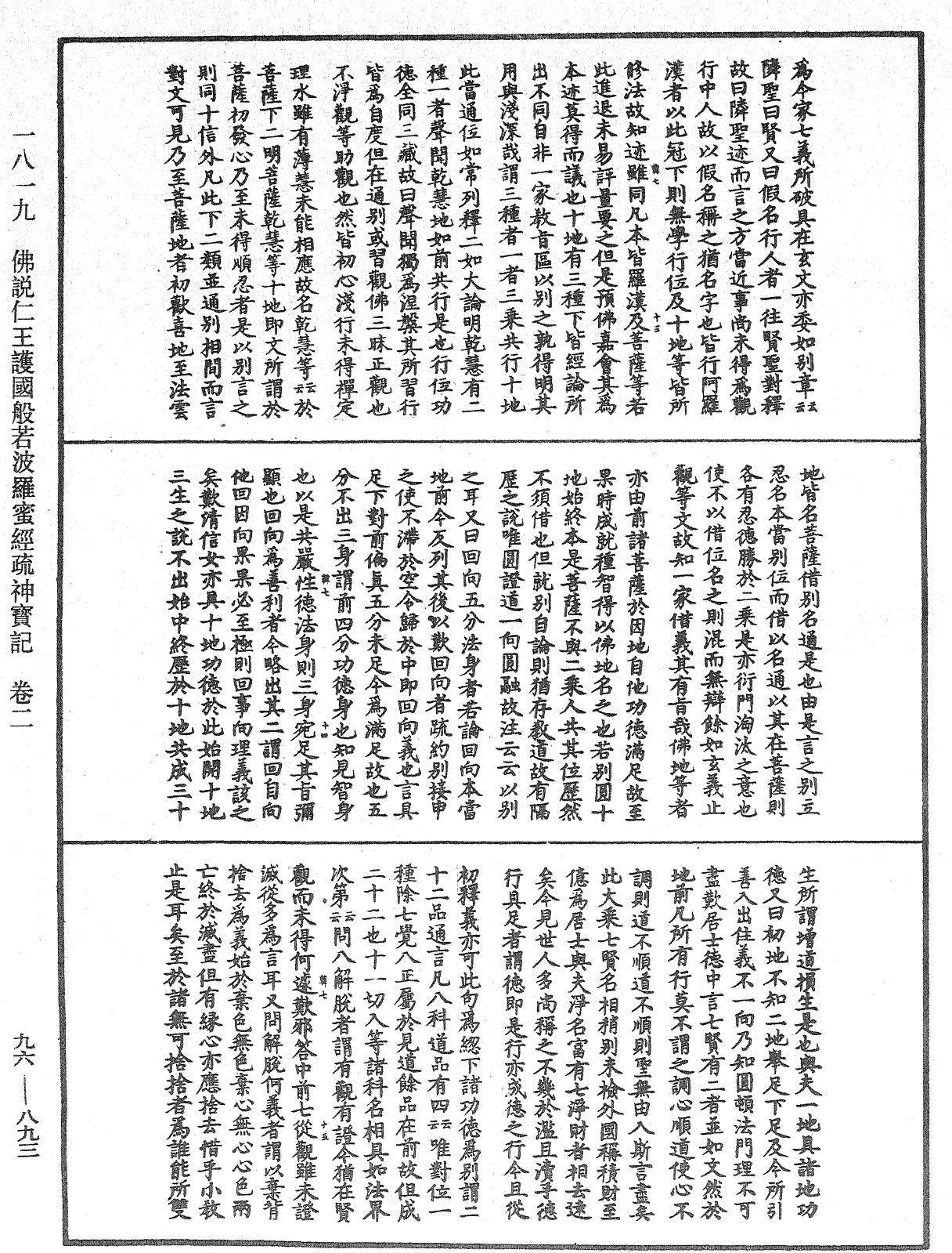 佛说仁王护国般若波罗蜜经疏神宝记《中华大藏经》_第96册_第893页