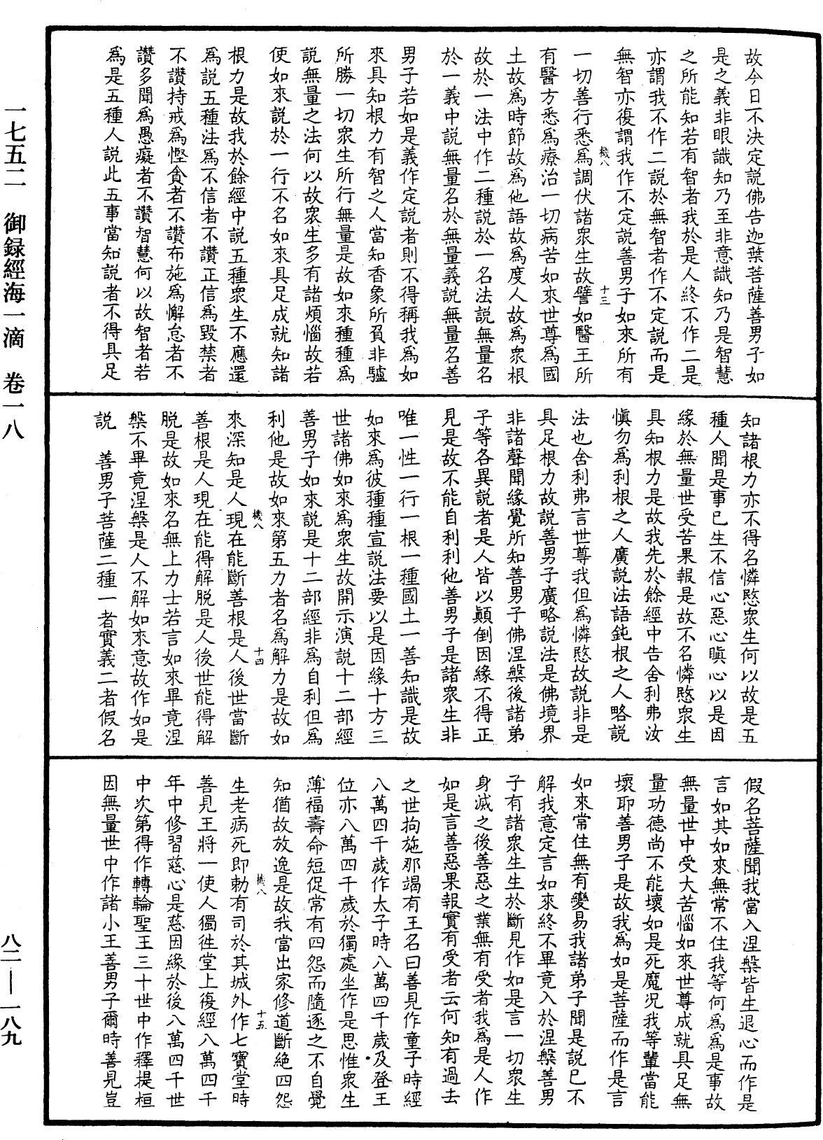 御錄經海一滴《中華大藏經》_第82冊_第0189頁