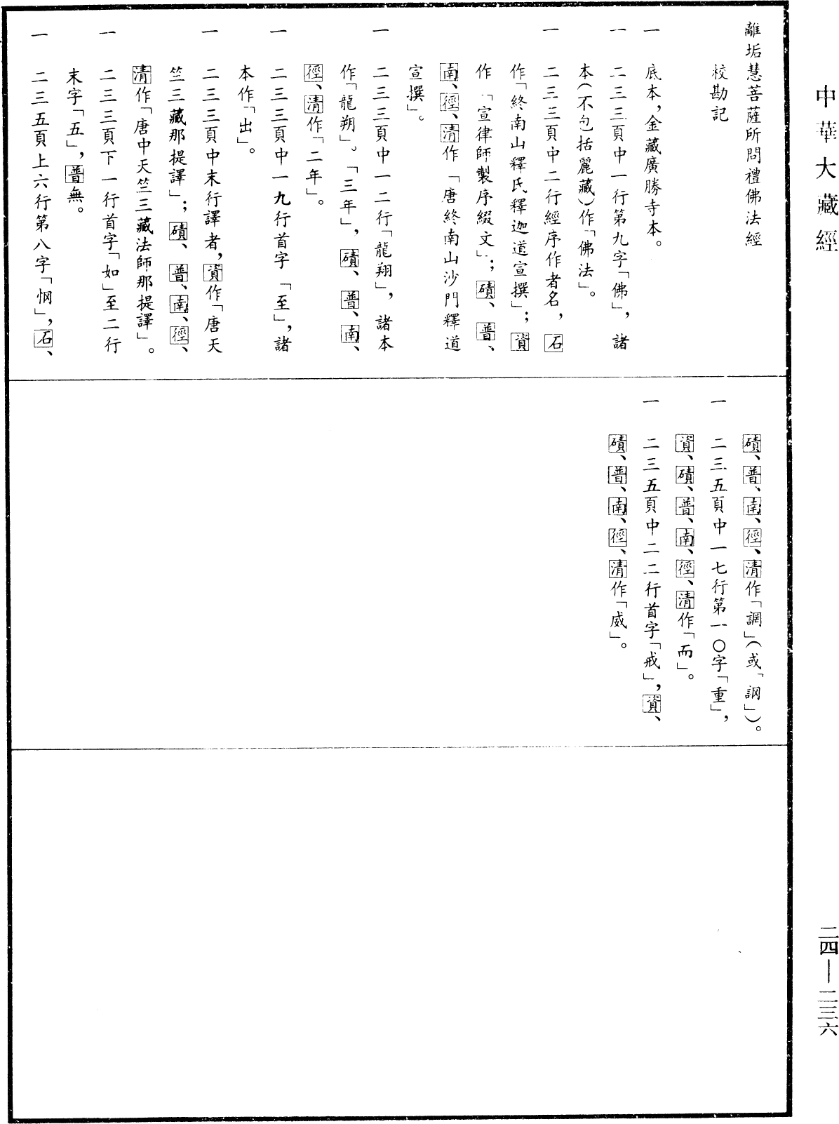 離垢慧菩薩所問禮佛法經《中華大藏經》_第24冊_第236頁