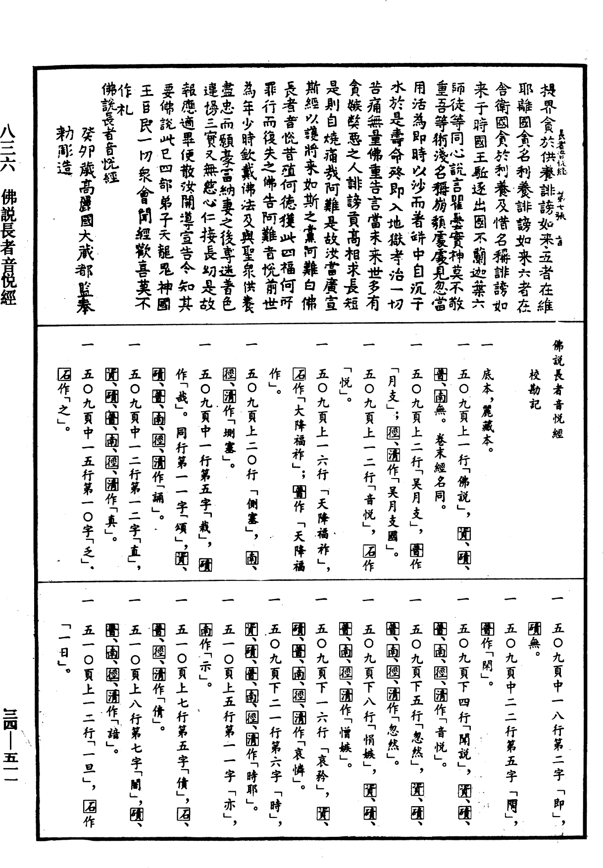 佛說長者音悅經《中華大藏經》_第34冊_第0511頁