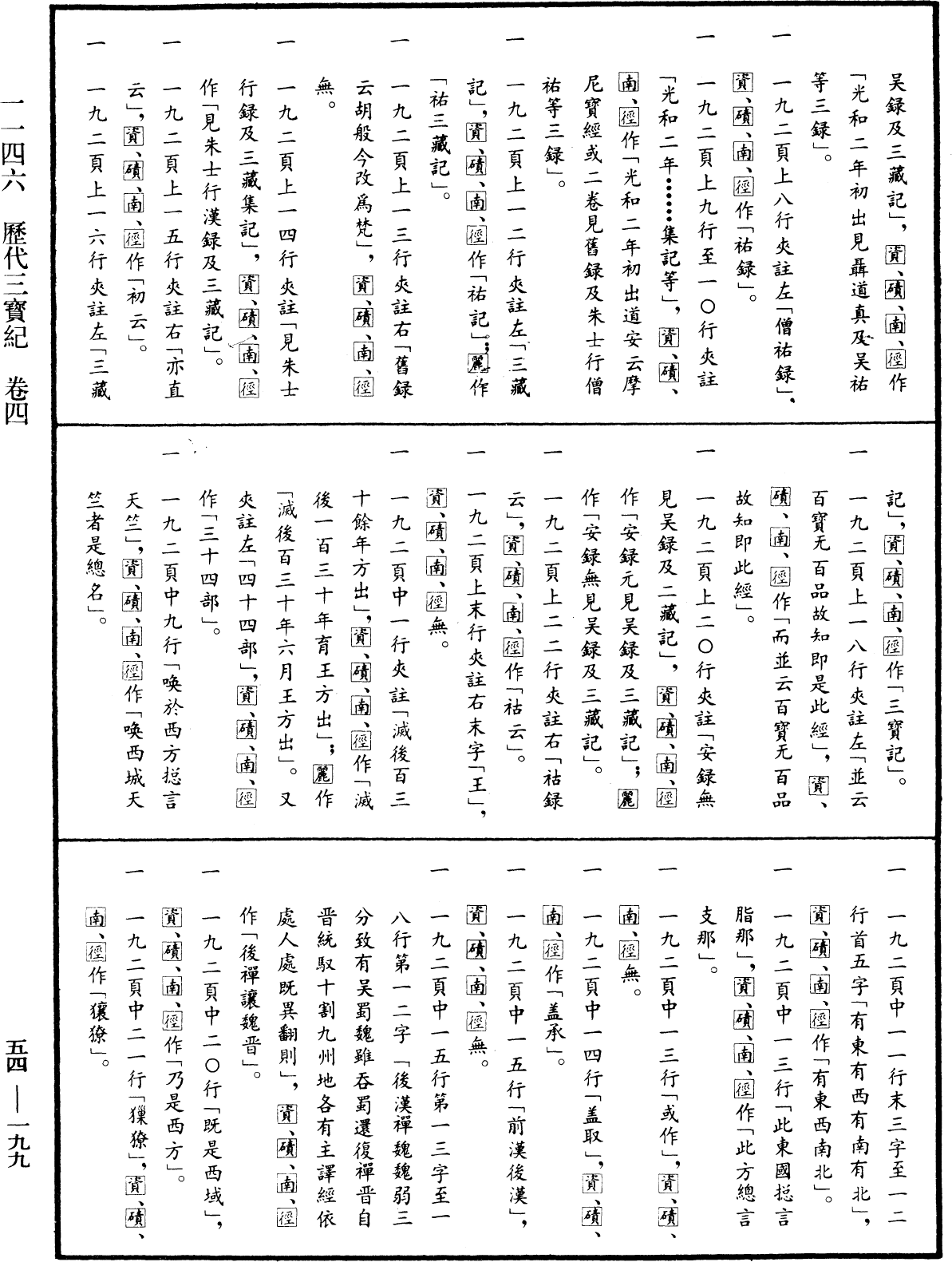 歷代三寶紀《中華大藏經》_第54冊_第199頁