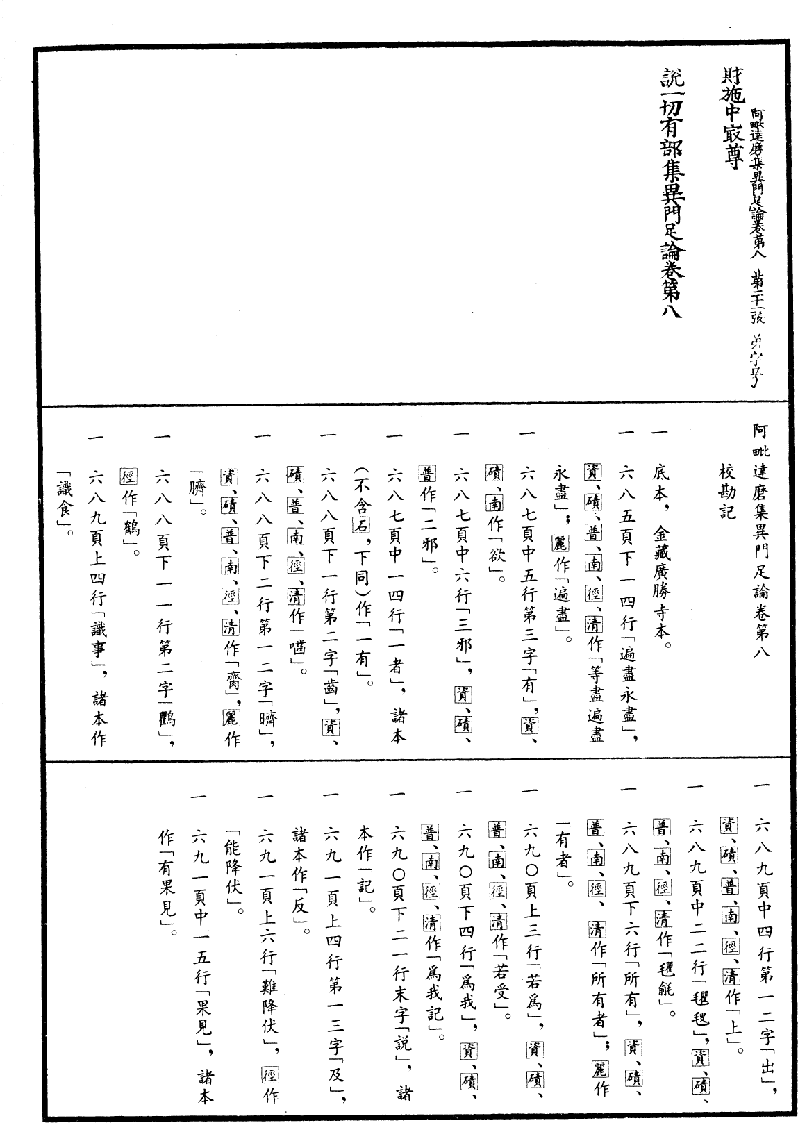 阿毗達磨集異門足論《中華大藏經》_第43冊_第692頁8