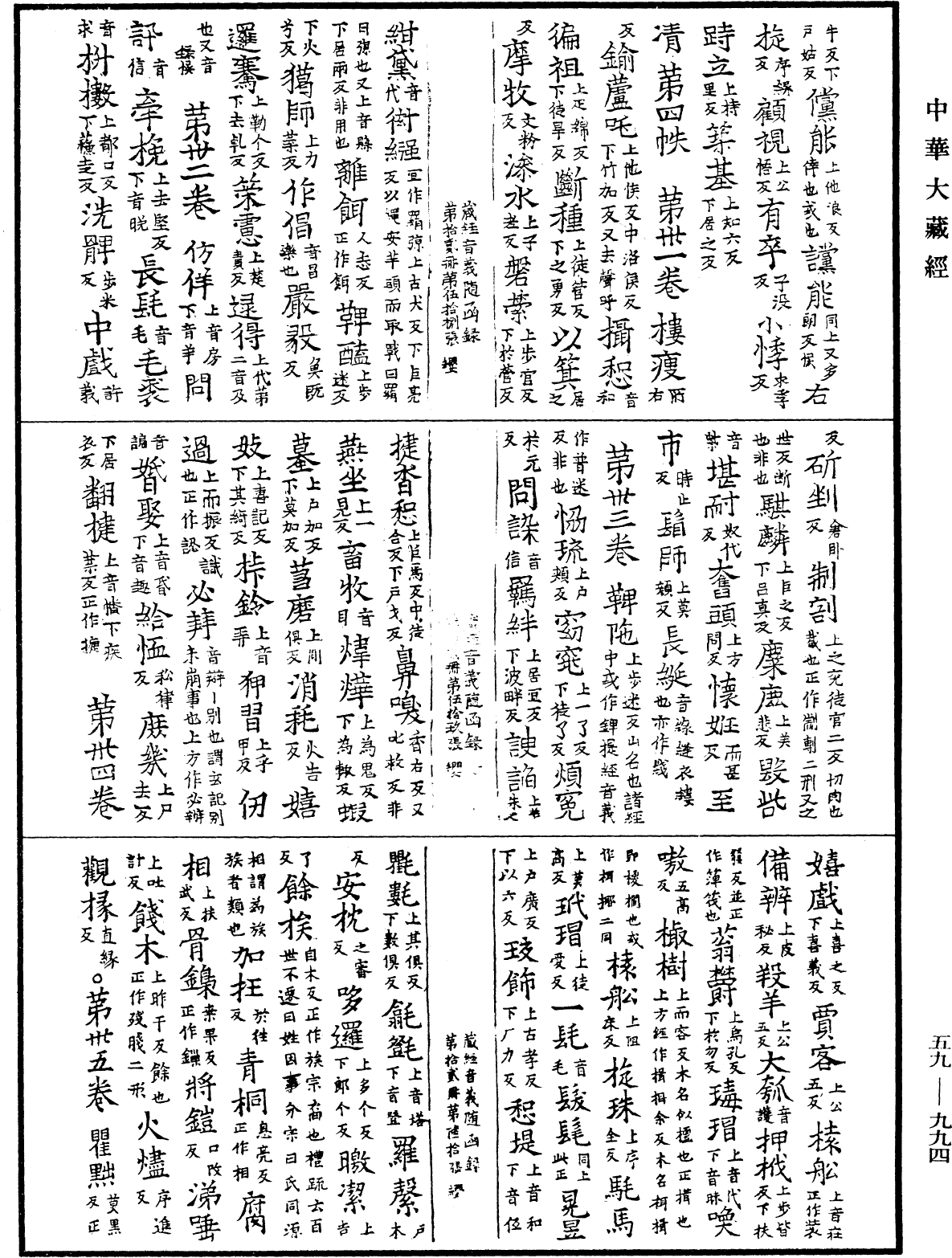 新集藏經音義隨函錄《中華大藏經》_第59冊_第0994頁